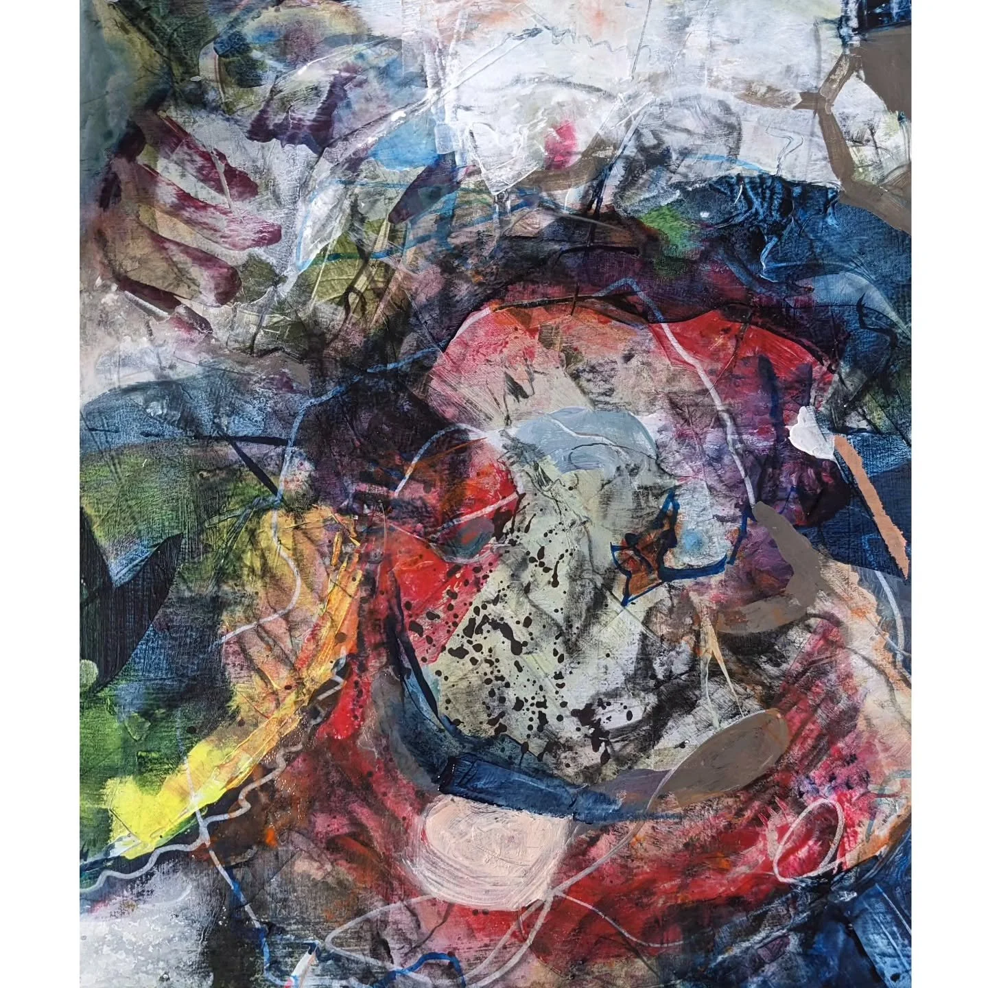 Tomato salad!  Enjoying abstract still life painting inspired by @nicolabennettart 

#abstractstilllife #stilllifepainting #tomatopainting #acrylicpainting #layeredart #artforhome #contemporaryart #stellabawdenhollisart #dorsetvisualarts #yourarttrib