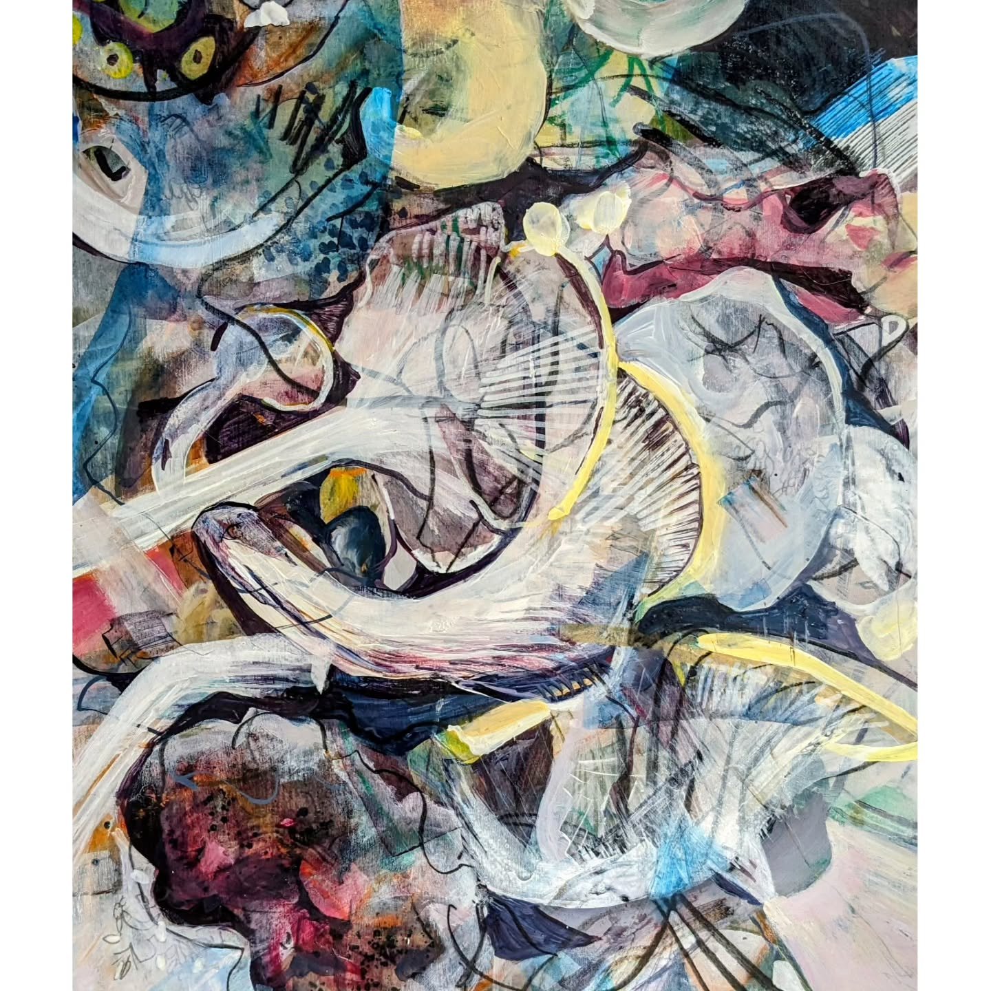 Another mushroom study.  Still life work has become an interesting diversion. Enjoying the layering and abstract approach.

#stilllifeabstract #layeredart #mushrooms #abstractstilllife #studiowork #mixedmedia #artforhome #mushroomrisotto #stellabawde