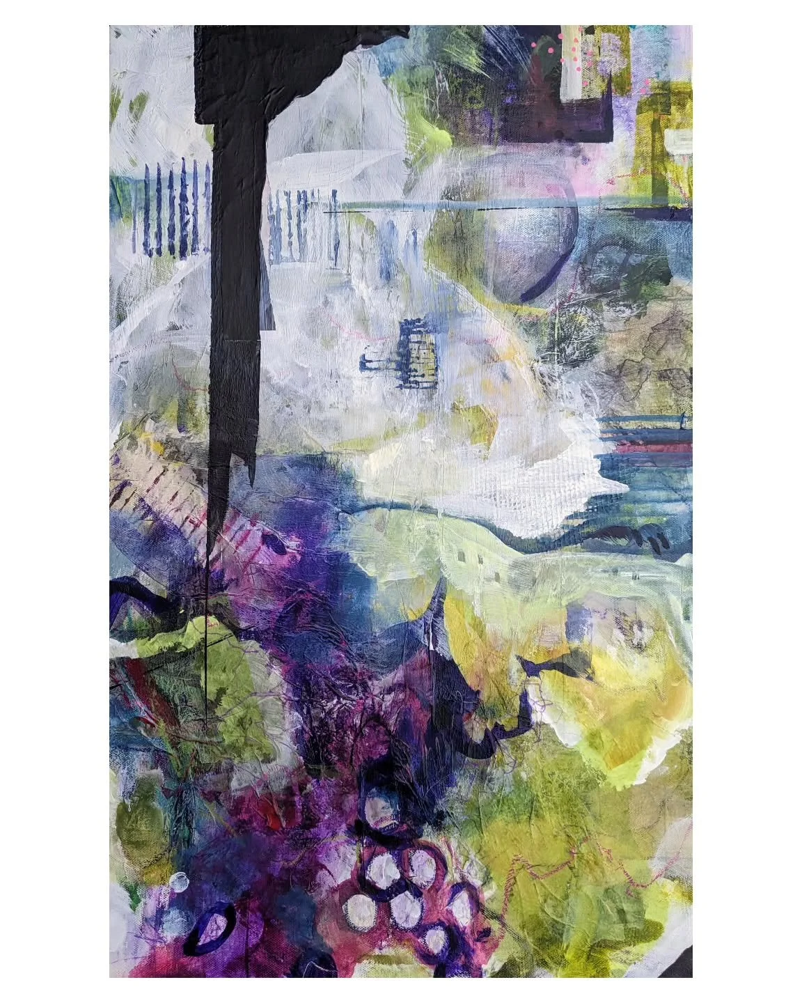 Another version of Spring in Sydney. Unconsciously I think I was trying to bring in a bit of Sydney Harbour Bridge... I knew it needed some tonal and shape contrast hence the sharp dark shape!

#paintingstyle #sydneyharbour #modernart #stellabawdenho