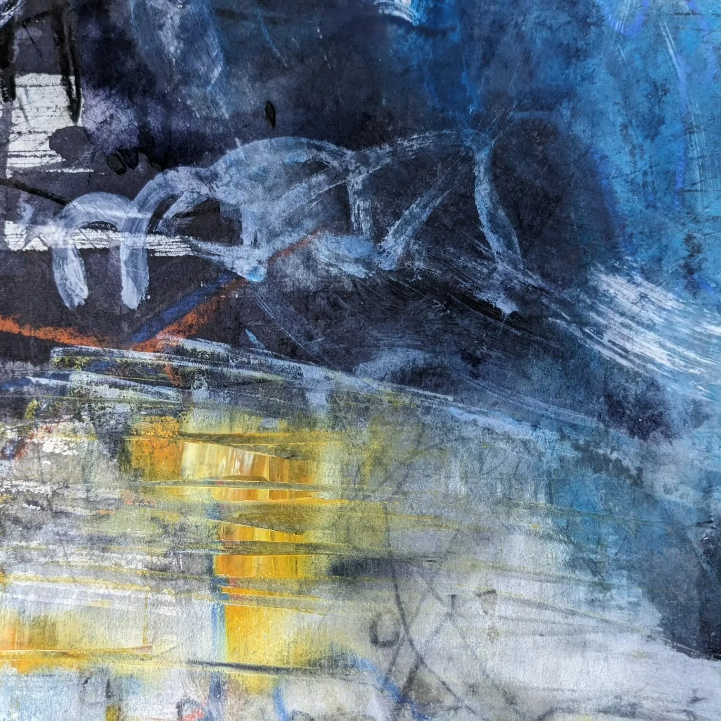 Parts of my bigger paintings, produced in the garden. See reel before.  No objectives except trying to make
'bigger  marks'. 

#artinthegarden #markmakingart #abstractart #stellabawdenhollisart #artforfun