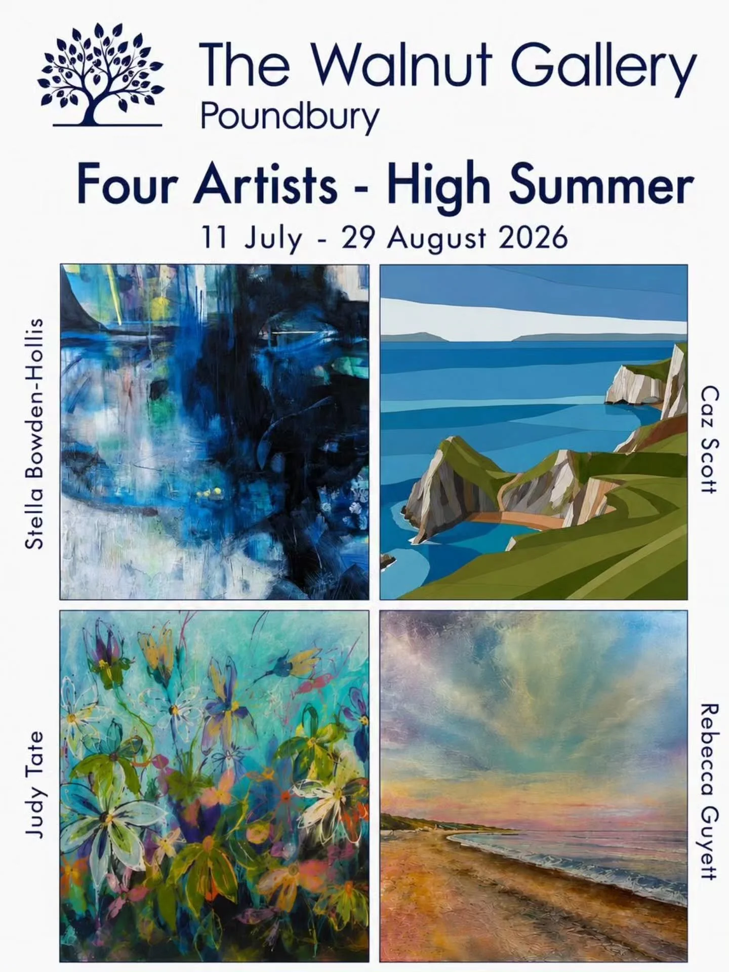 Exhibition coming to @walnutgallerypoundbury 11 July - 29th August in Dorchester Dorset. Four female artists.  So pleased to be involved @stellabawdenhollisart 
Also 
@rebeccaguyettart 
@judytateartist 
@cazscott.art 
 
#dorsetevents #artisticexpress