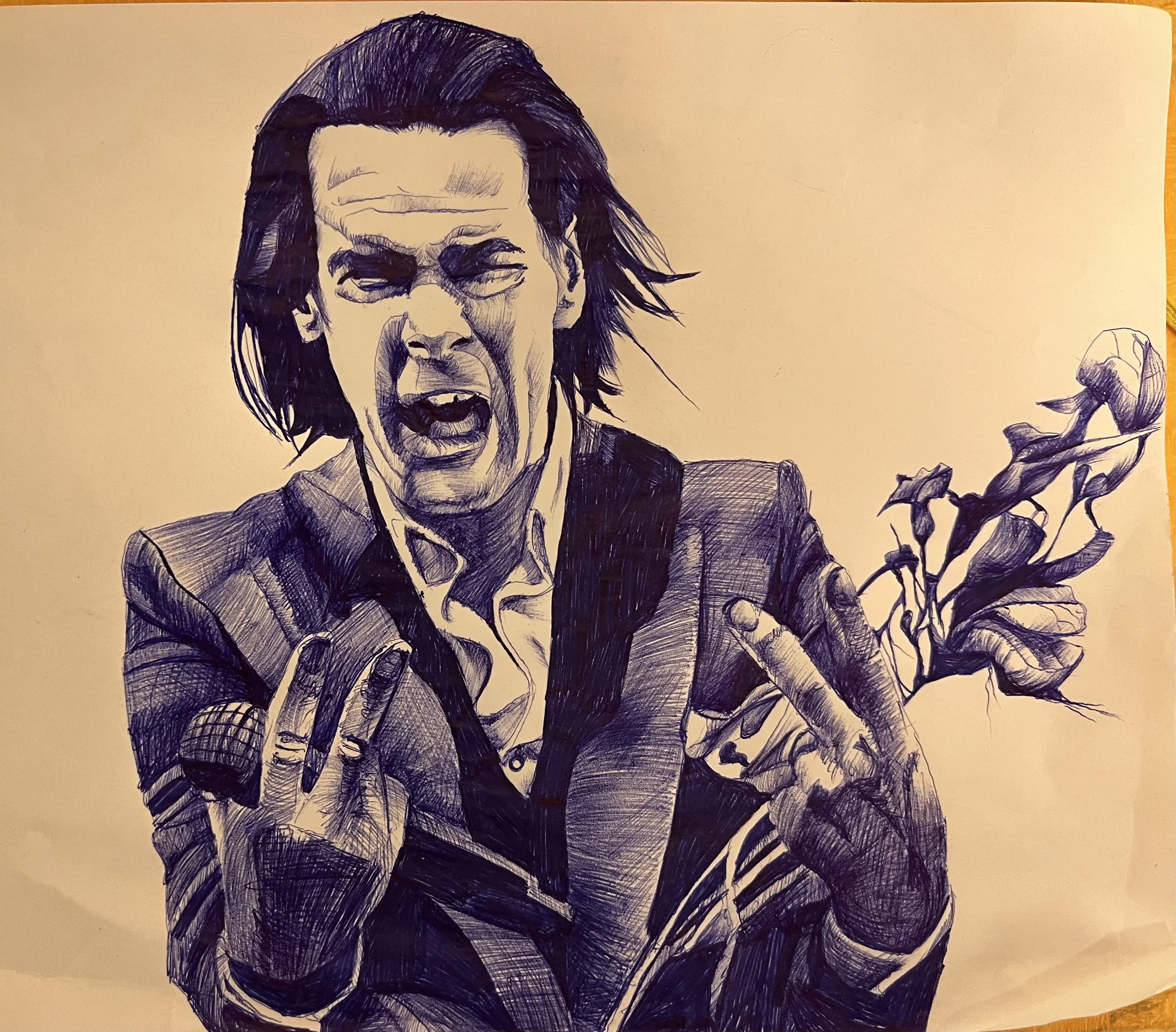 Nick Cave and his flowers.