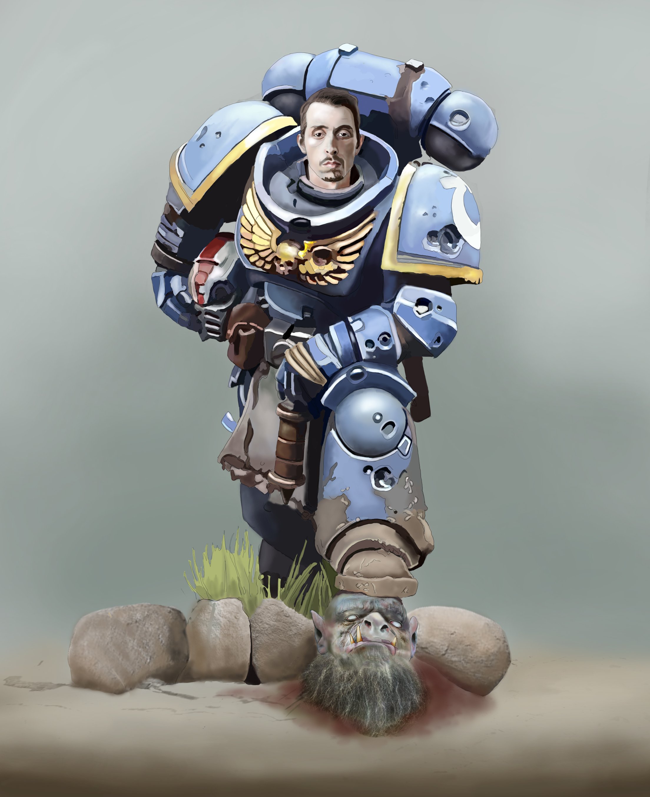 Space marine posing