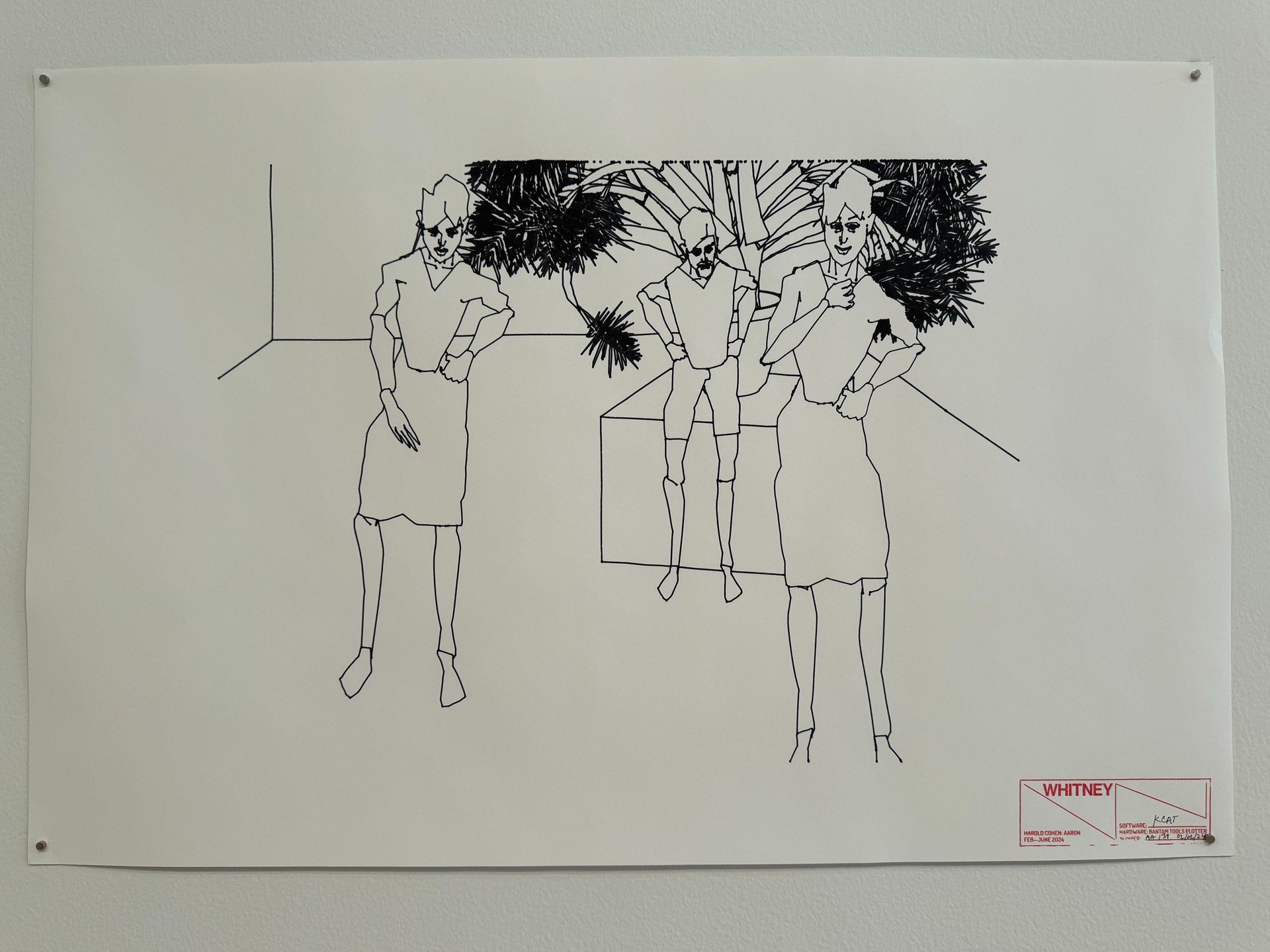 Early plotter art from Harold Cohen at @whitneymuseum 

#plotterart #whitneymuseum #digitalart #vintagecomputer #vintagecomputing #plotter #1960s #1970s #computerart #retrocomputer #retro #art #newyorkart #museums
@idrawpenplotter #penplotterart @ban