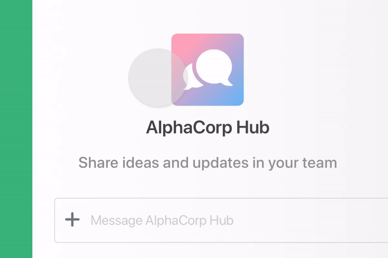 The Team Hub chat channel