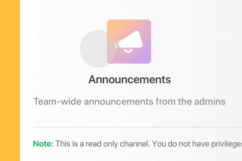 The Announcements channel