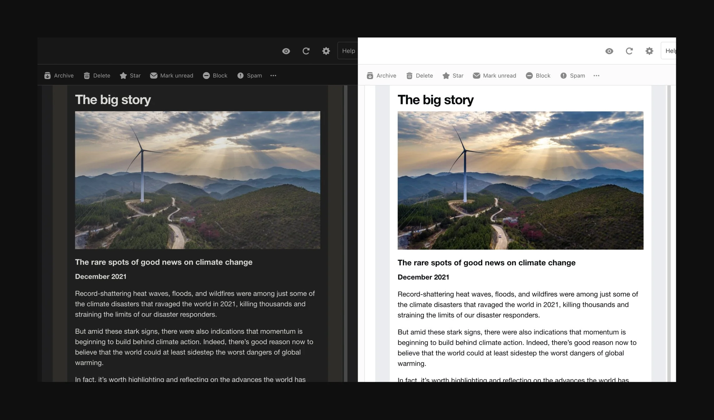 Filtered email colours - Titan