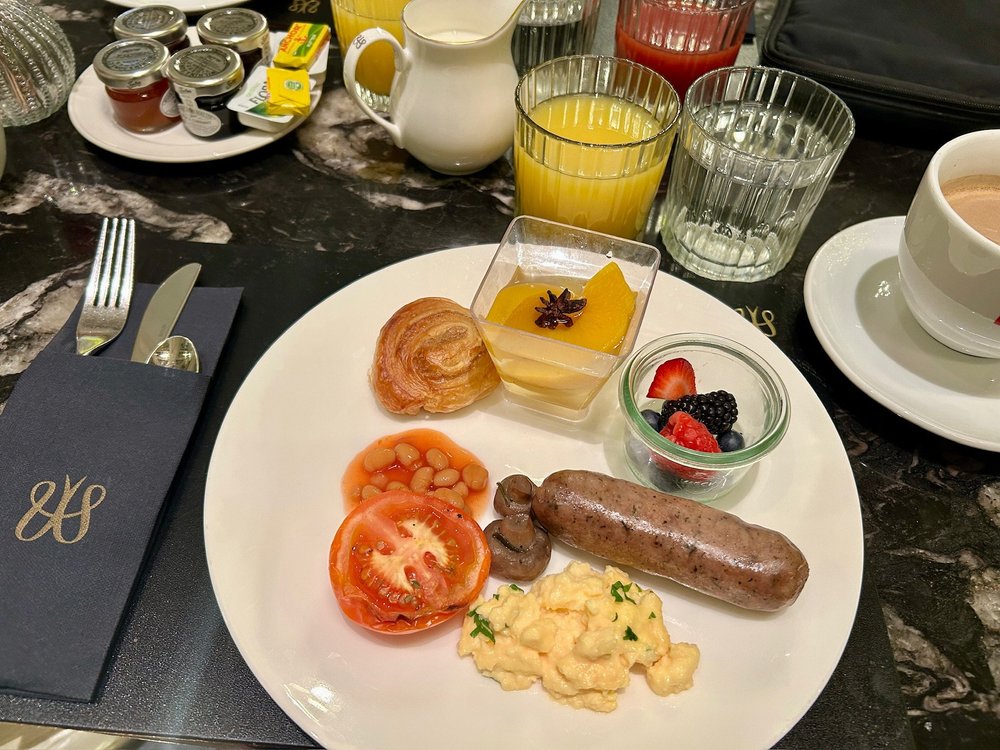 Waldorf Hilton London Breakfast Eggs Sausage