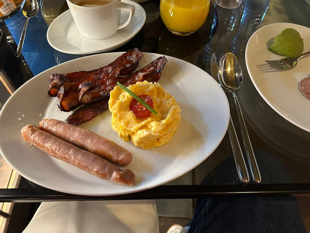 Hotel Bagues Barcelona bacon sausage eggs