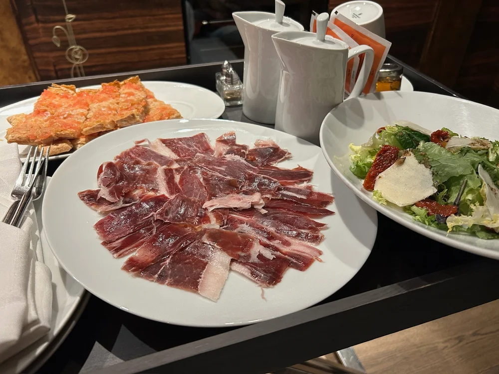 Room Service Jamon Iberico at Hotel Bagues Barcelona