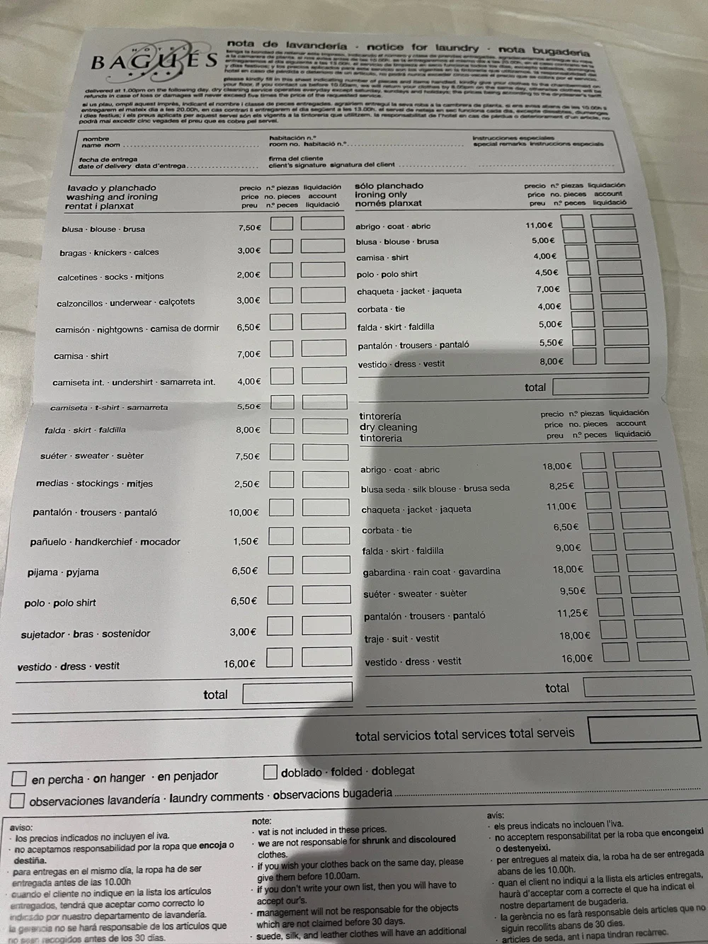 Laundry Hotel Bagues