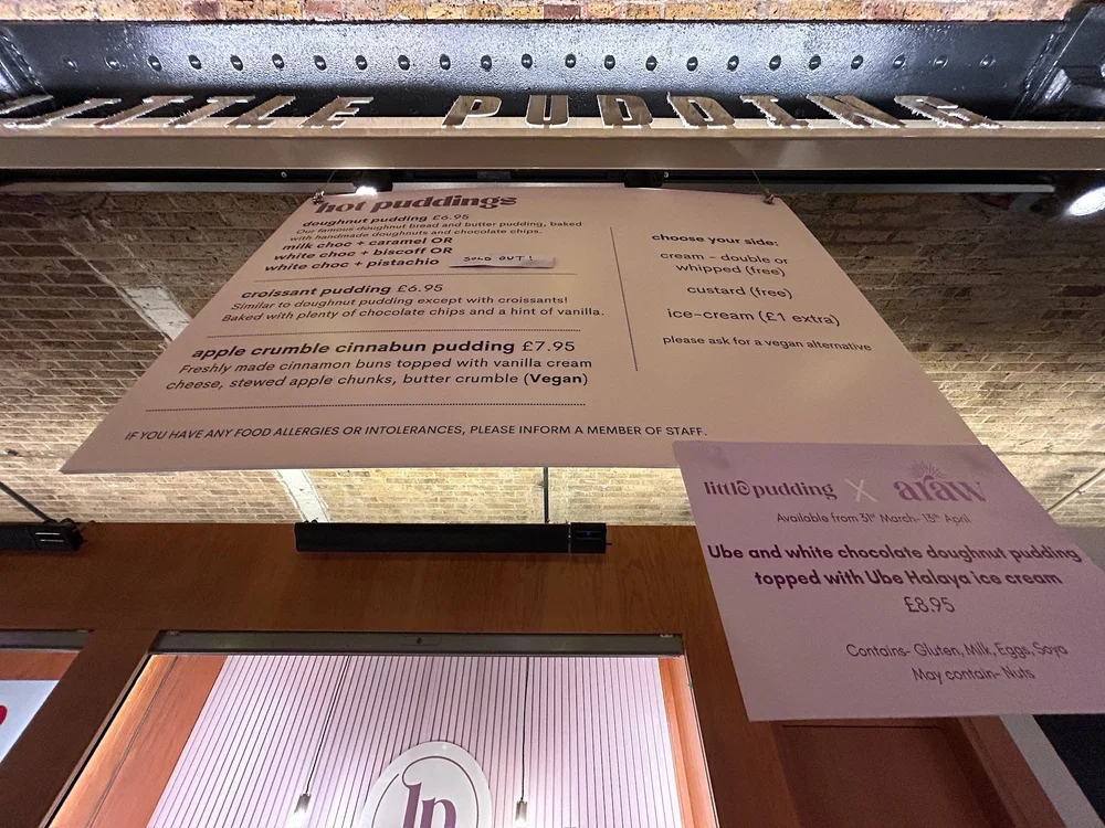 Little Pudding Menu Seven Dials Market