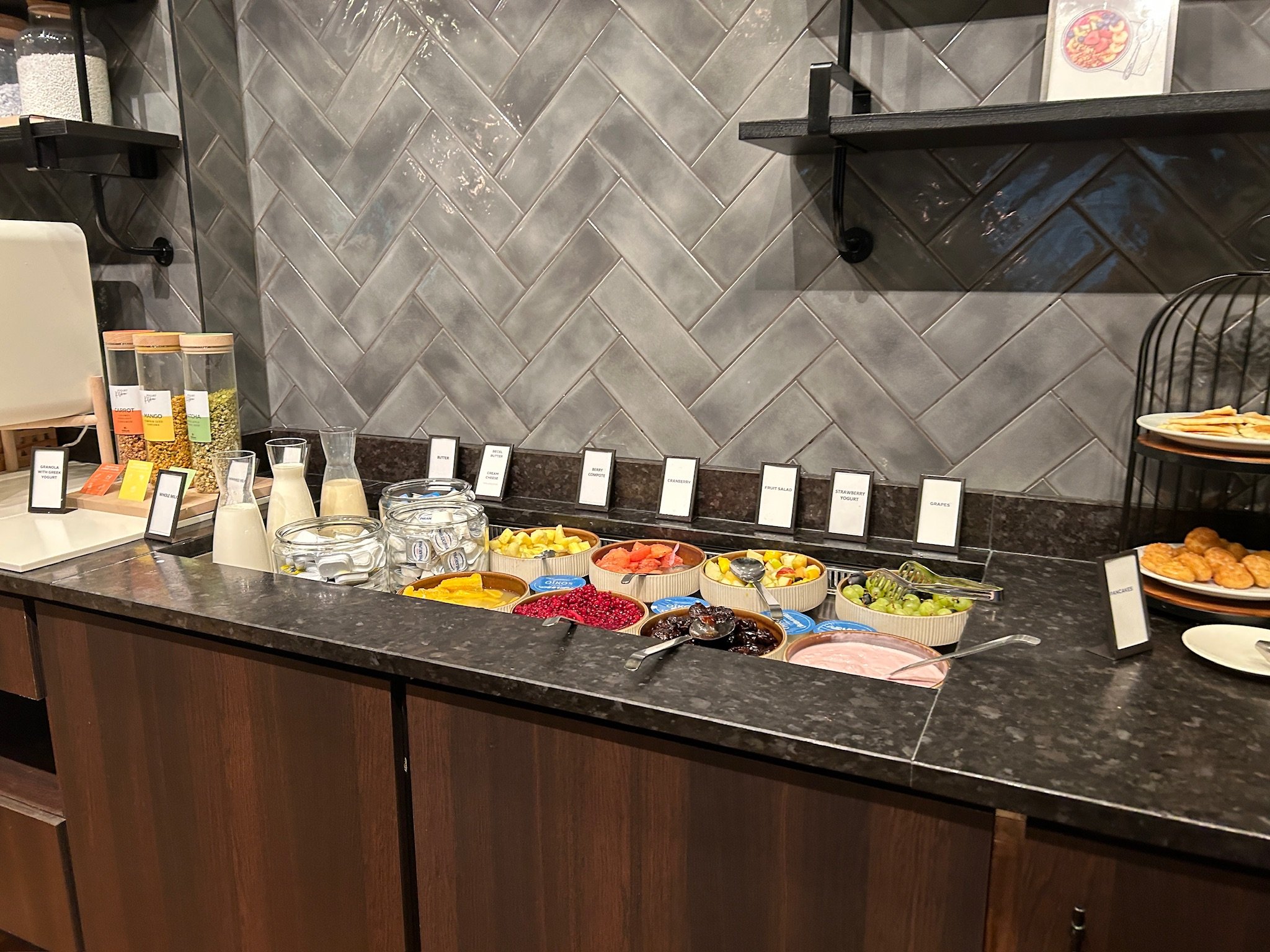 Granola and Fruit at Hilton Brussels Grand Place breakfast buffet