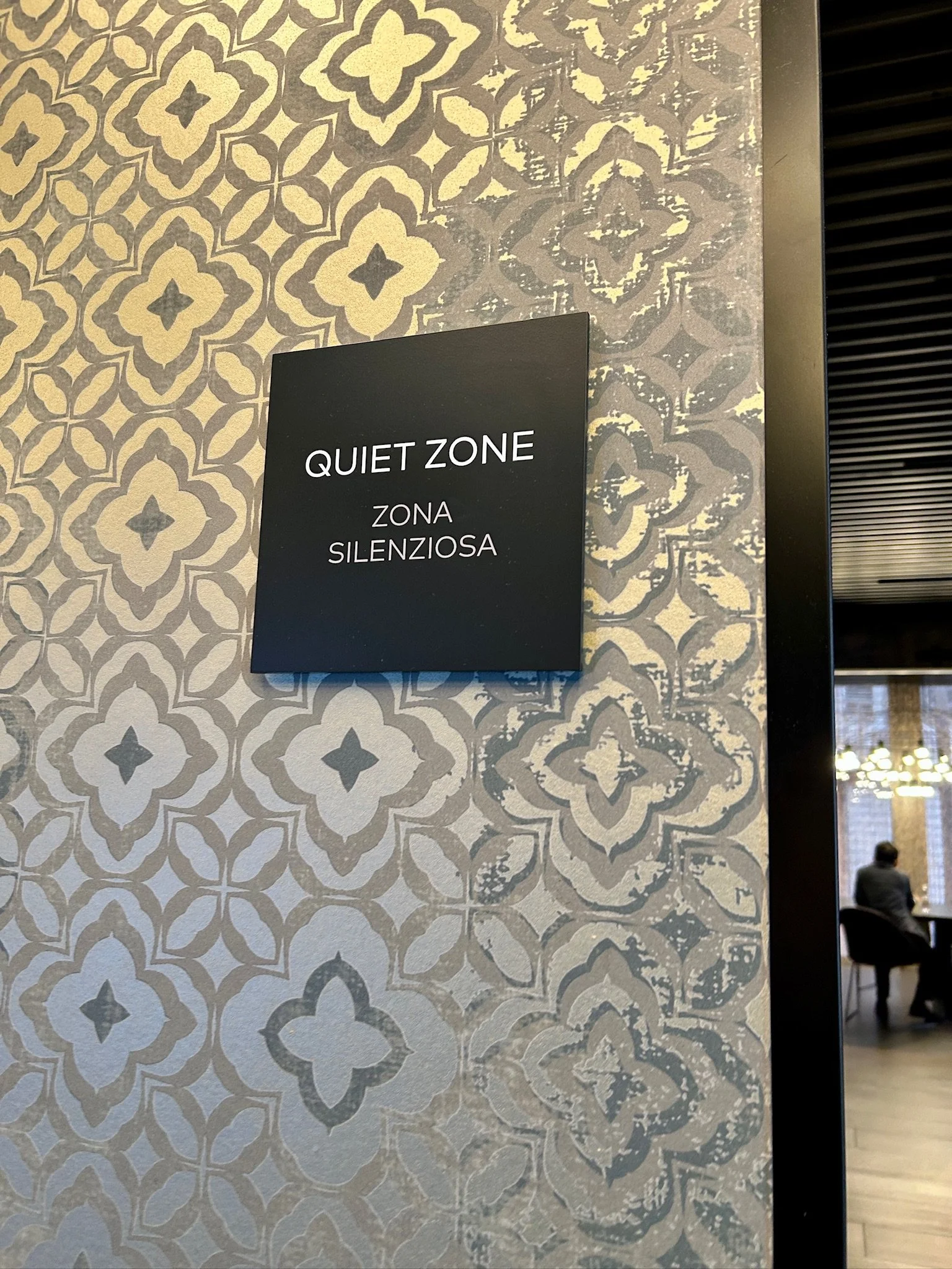Quiet Zone Sign Prima Vista Lounge Rome FCO Terminal 3