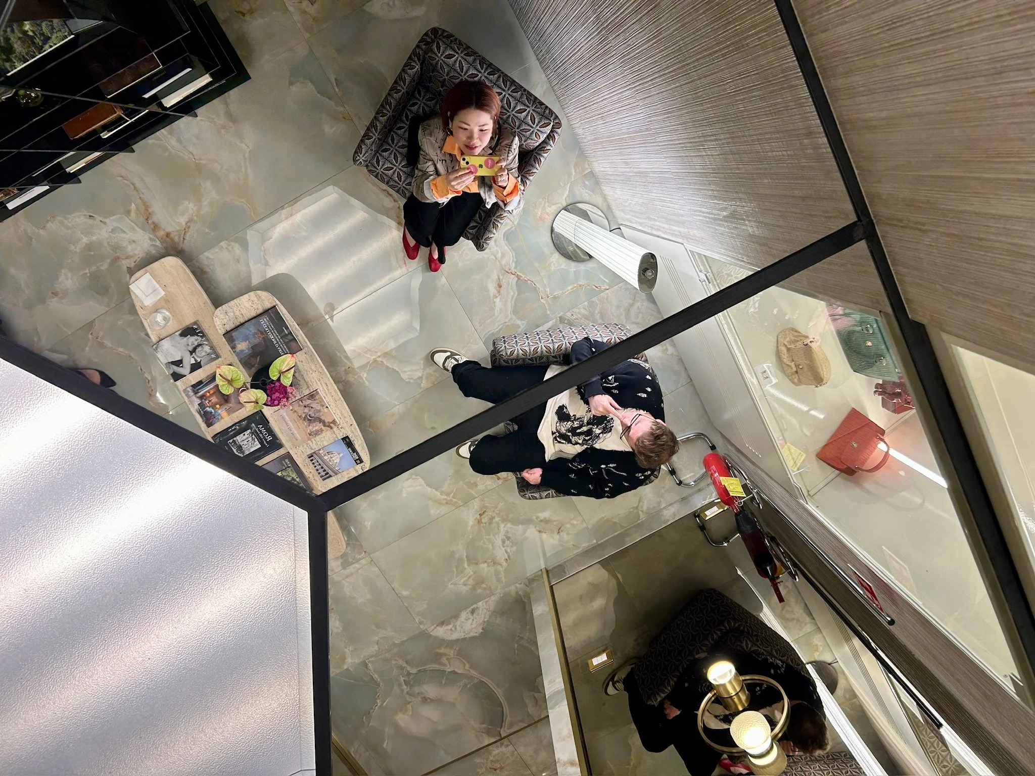 Aroma Restaurant Rome Italy Waiting Room Ceiling Mirror