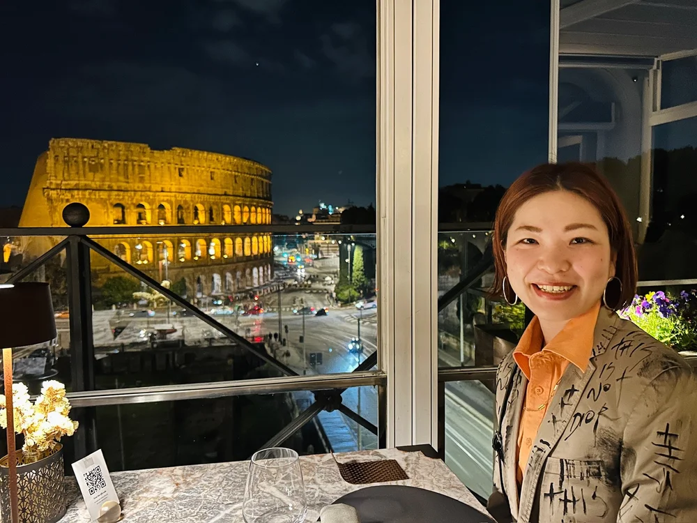 Aroma Restaurant Rome Italy Colosseum View