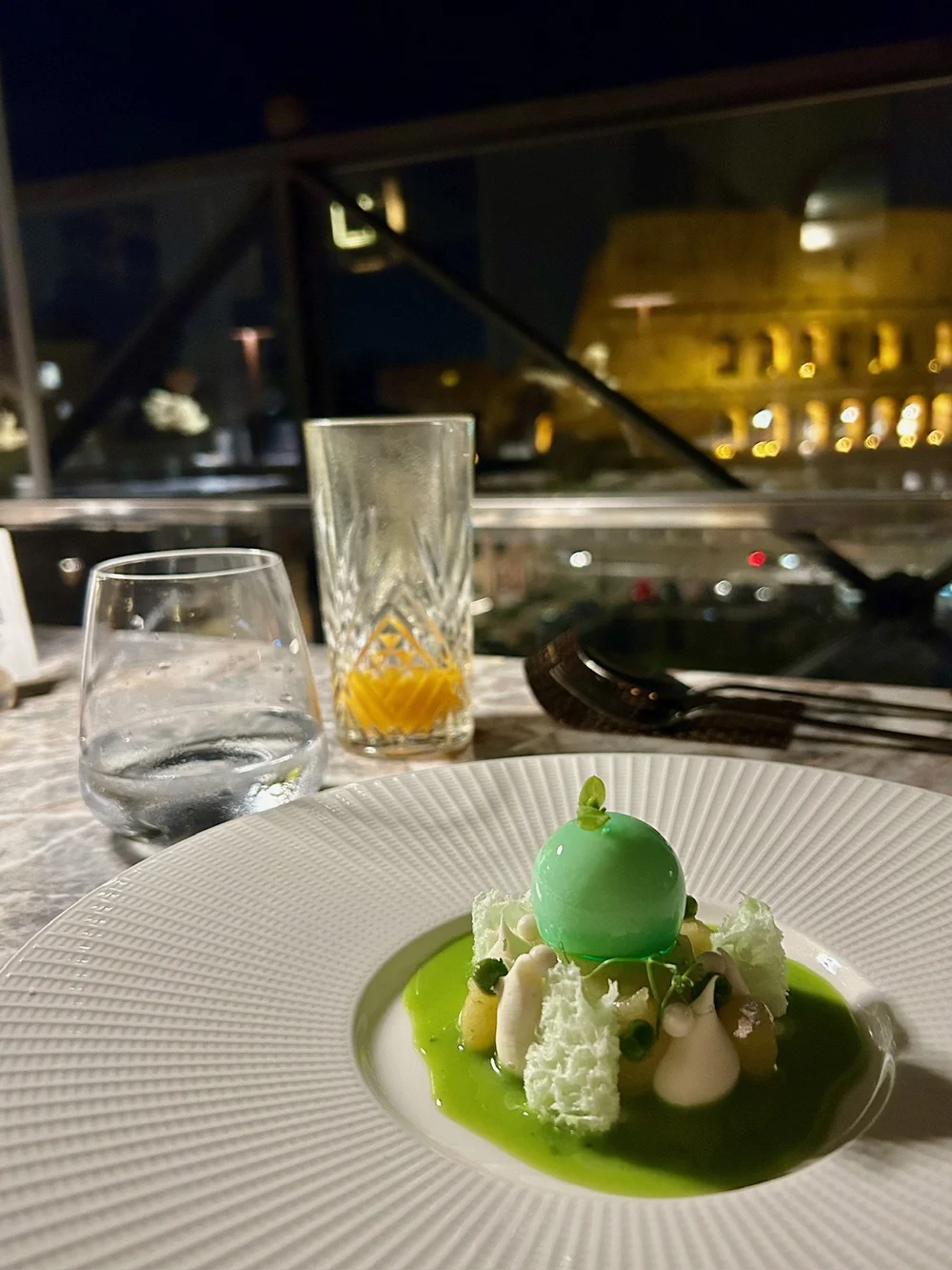 Dessert Aroma Rome Italy Colosseum Mousse Apple