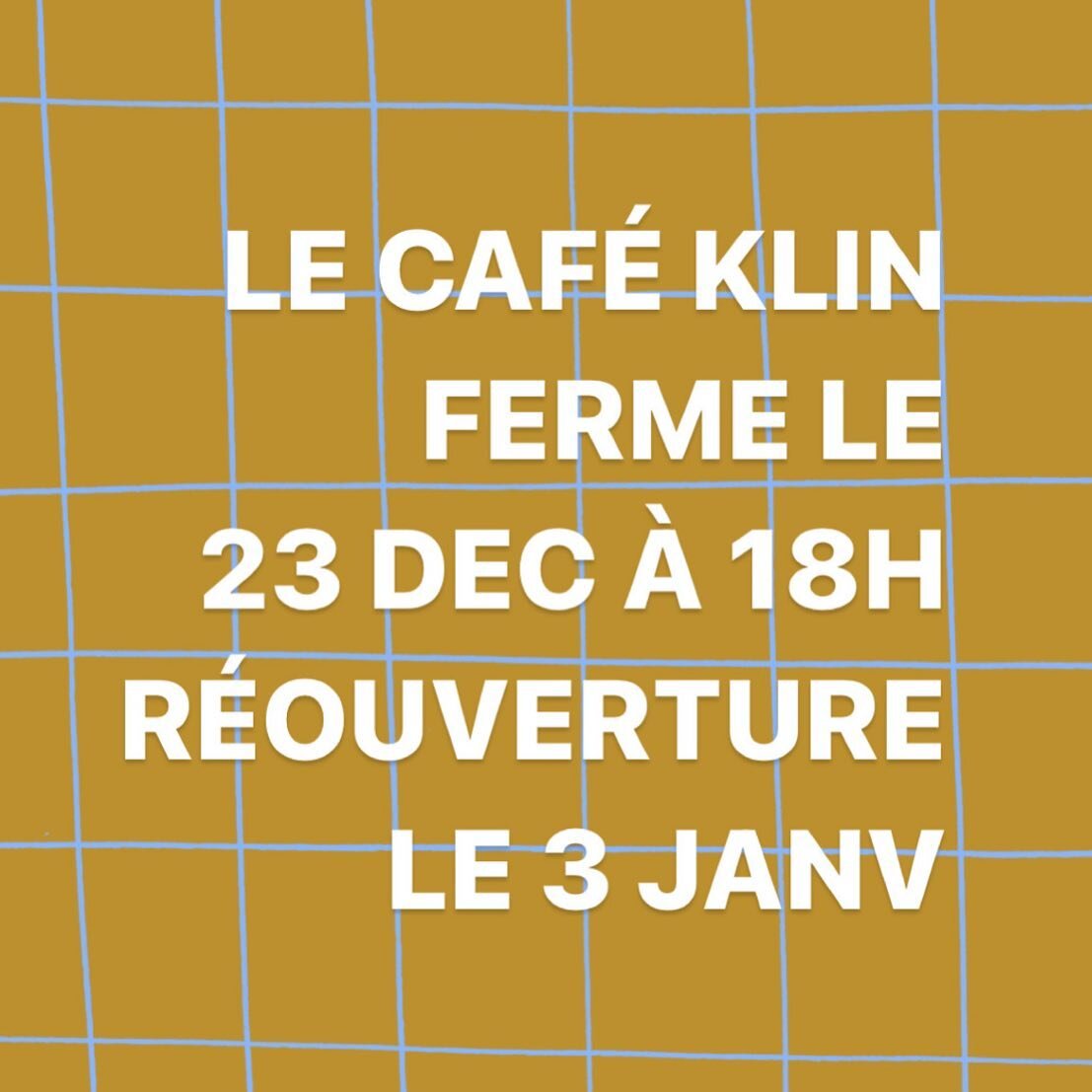 Oh oh oh ! Toutes la team du caf&eacute; klin vous souhaite de bonnes f&ecirc;tes de no&euml;l 🎄🎅🏻✨ soyez gourmands, r&eacute;galez vous et profitez de vos proches 🙏🏻🫶

on vous accueille jusqu&rsquo;&agrave; samedi 18h 

Bonnes f&ecirc;tes &agr