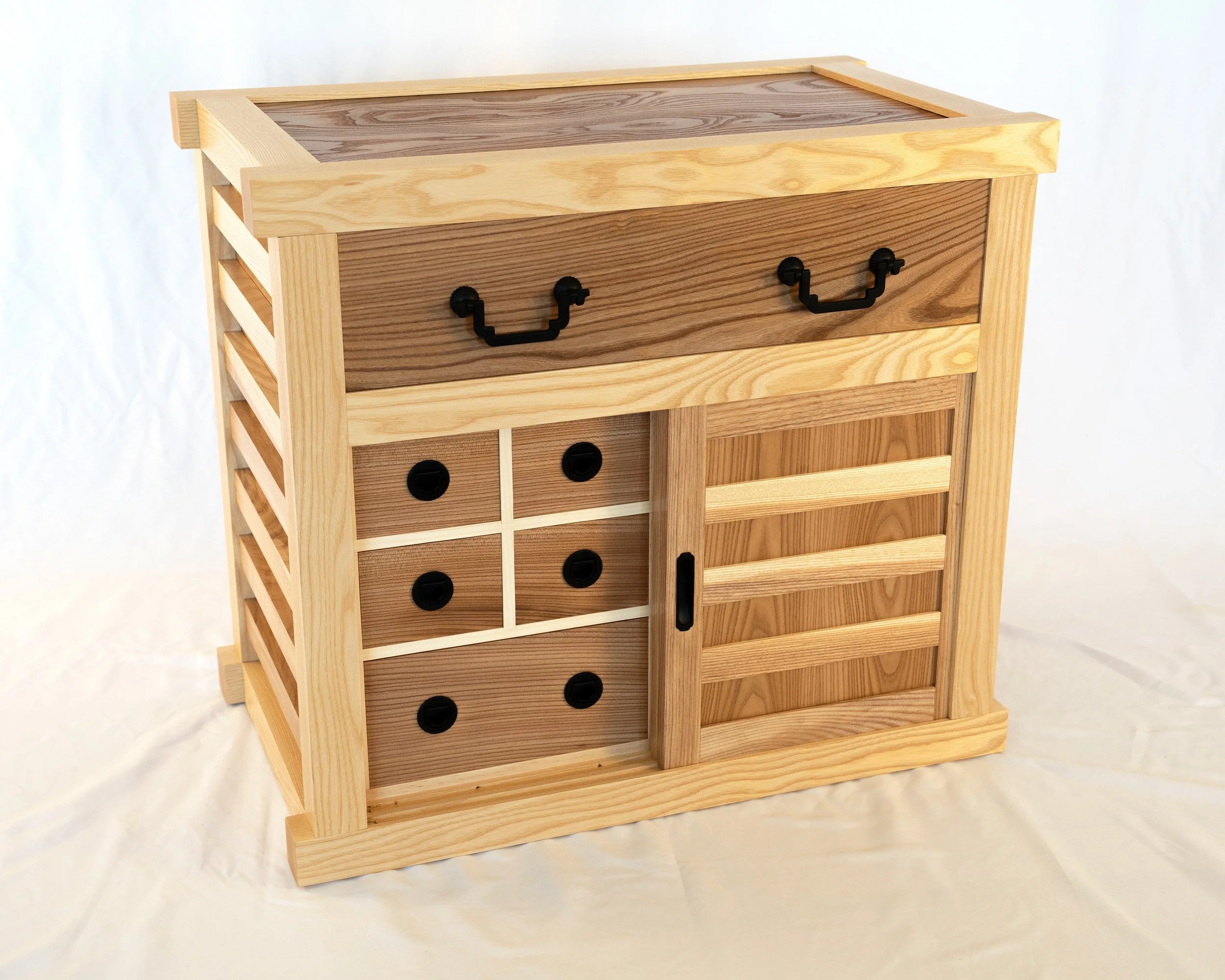 Coin Chest tansu (red elm/ash, 2026)