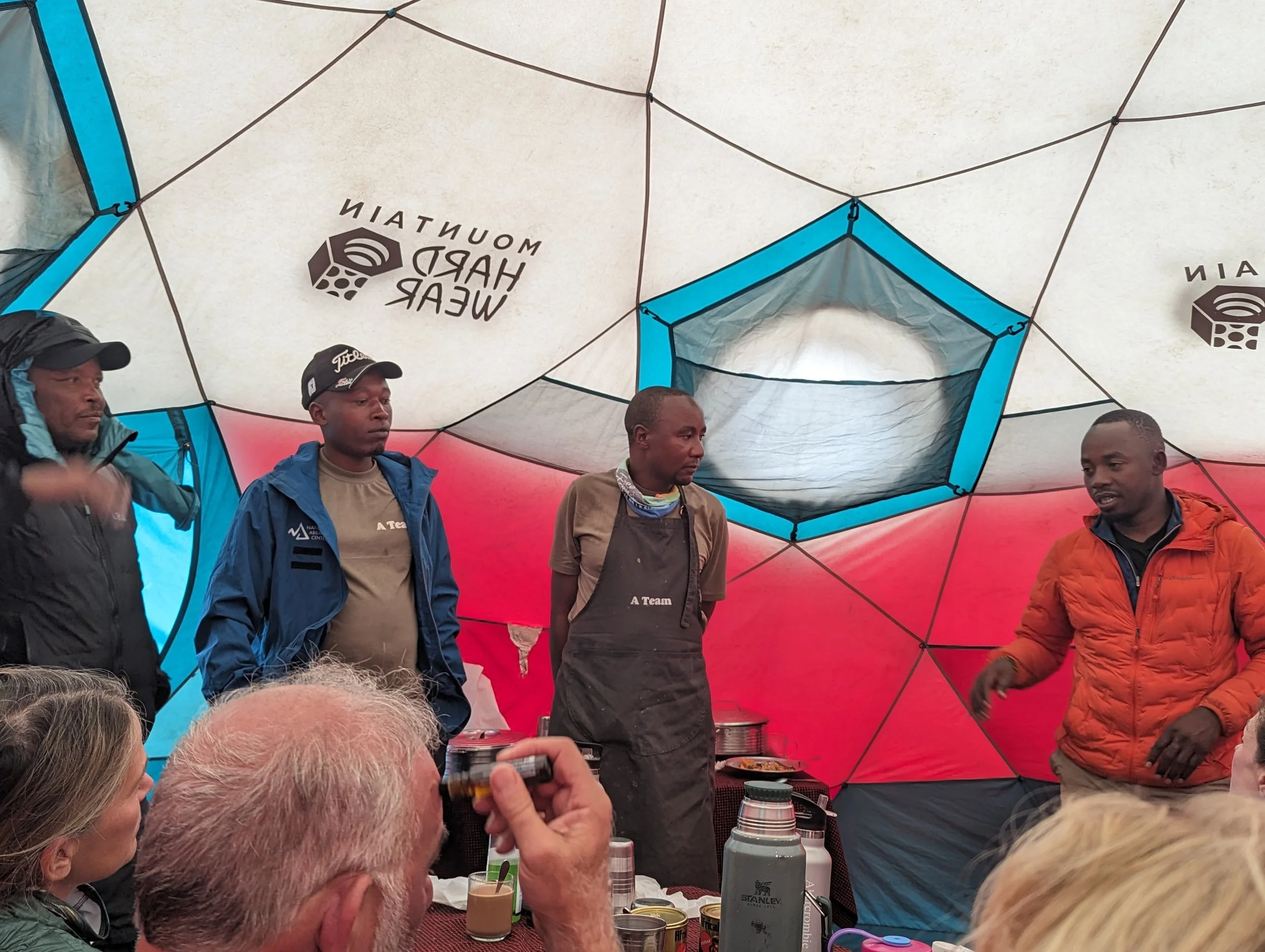 Our lead guide, Noah, our head chef Vincent Sous Chef Anderson and main kitchen contact Ramas.