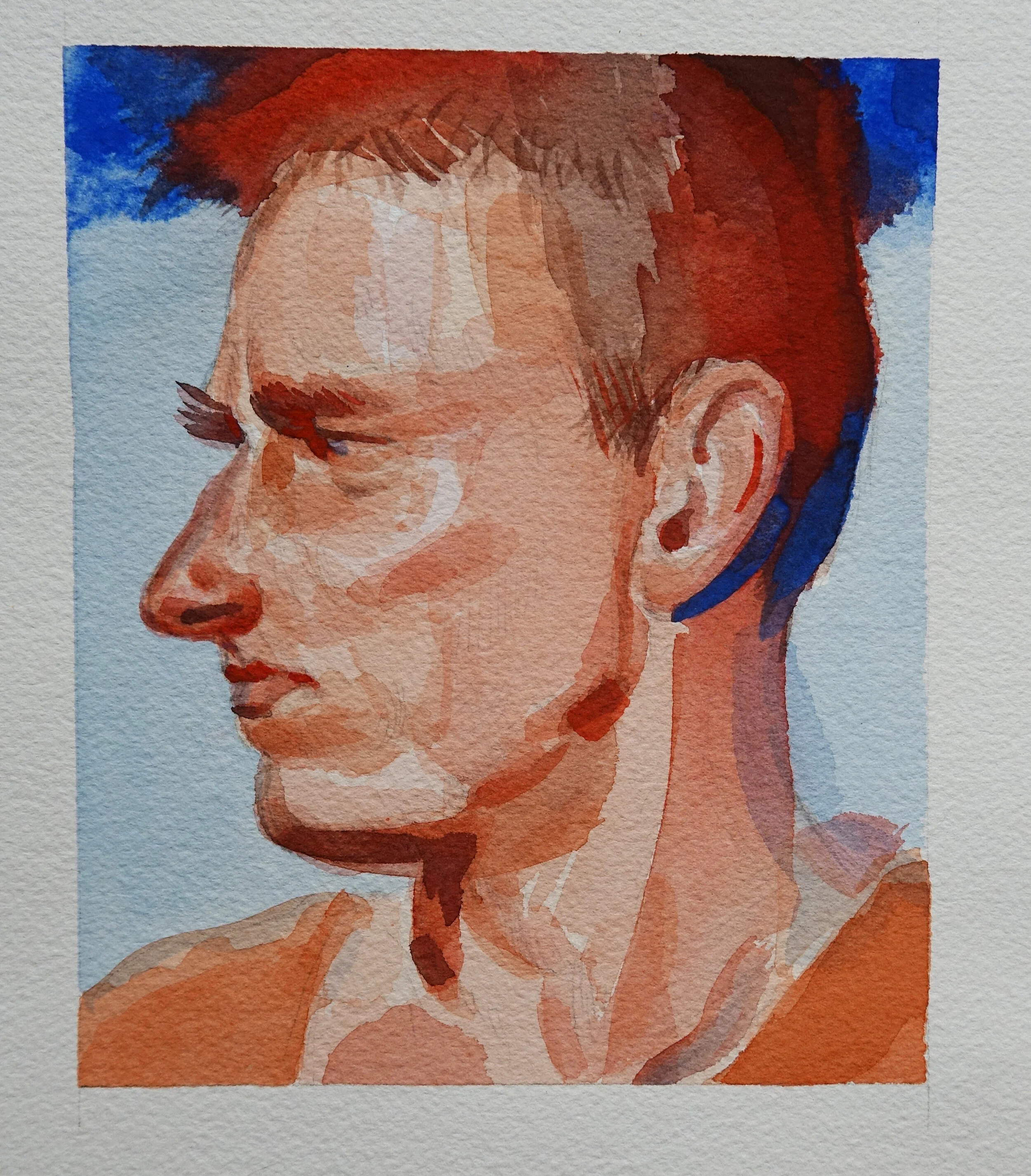 Portrait of Timothy McVeigh-American Terrorist, watercolor on paper, 12 x 10" Catalogue #SW0065