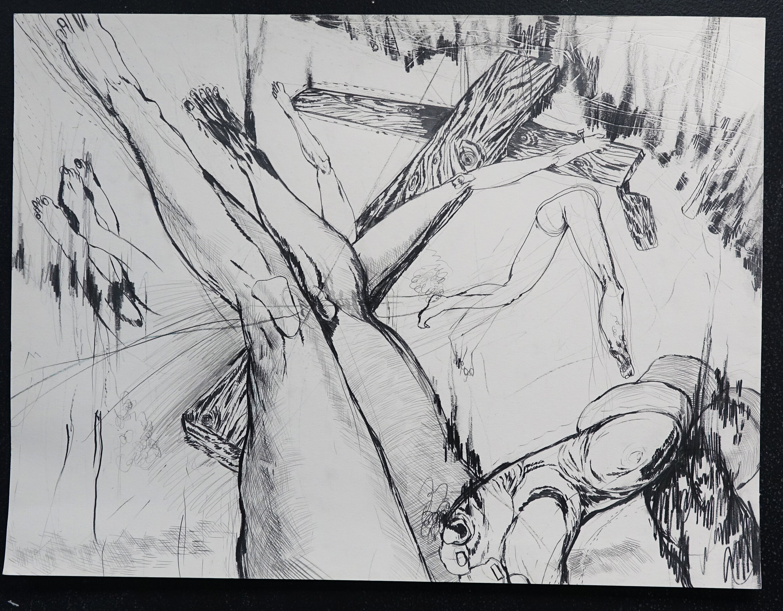 Illustration for Dante's Inferno (Divine Comedy), graphite 20" x 30", 1996 Catalogue #SW0067