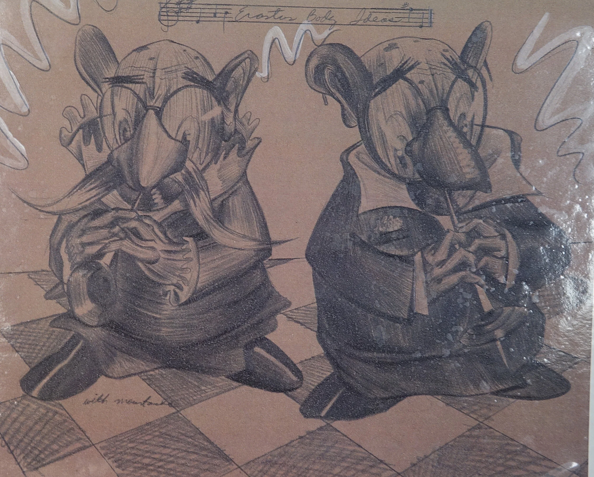 Entertainment Design concept/character sketches for Saturday morning television programming, graphite on paper, 1998 Catalogue #SW0101