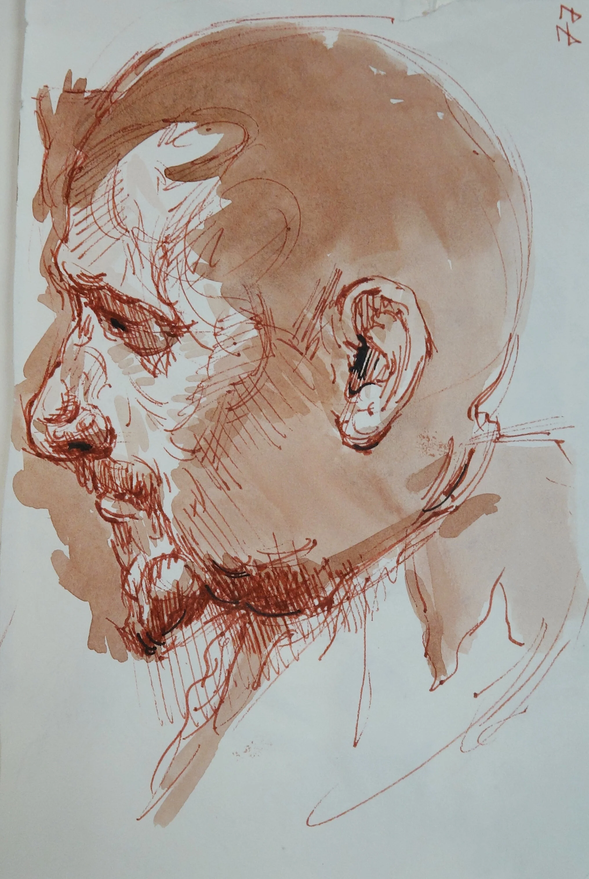 ink and watercolor 2017, 9" x 6" Catalogue #OW0152