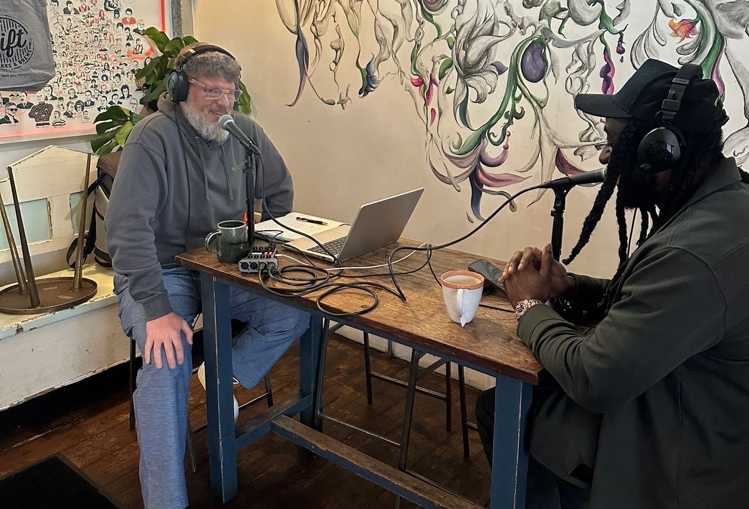 Nathan Goodman and Richie the Jeweler at Sift coffeehouse