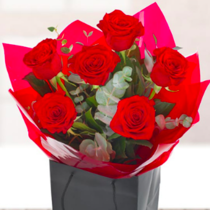 l cook florist carpenders park south oxhey delivery valentine's day 6 red roses
