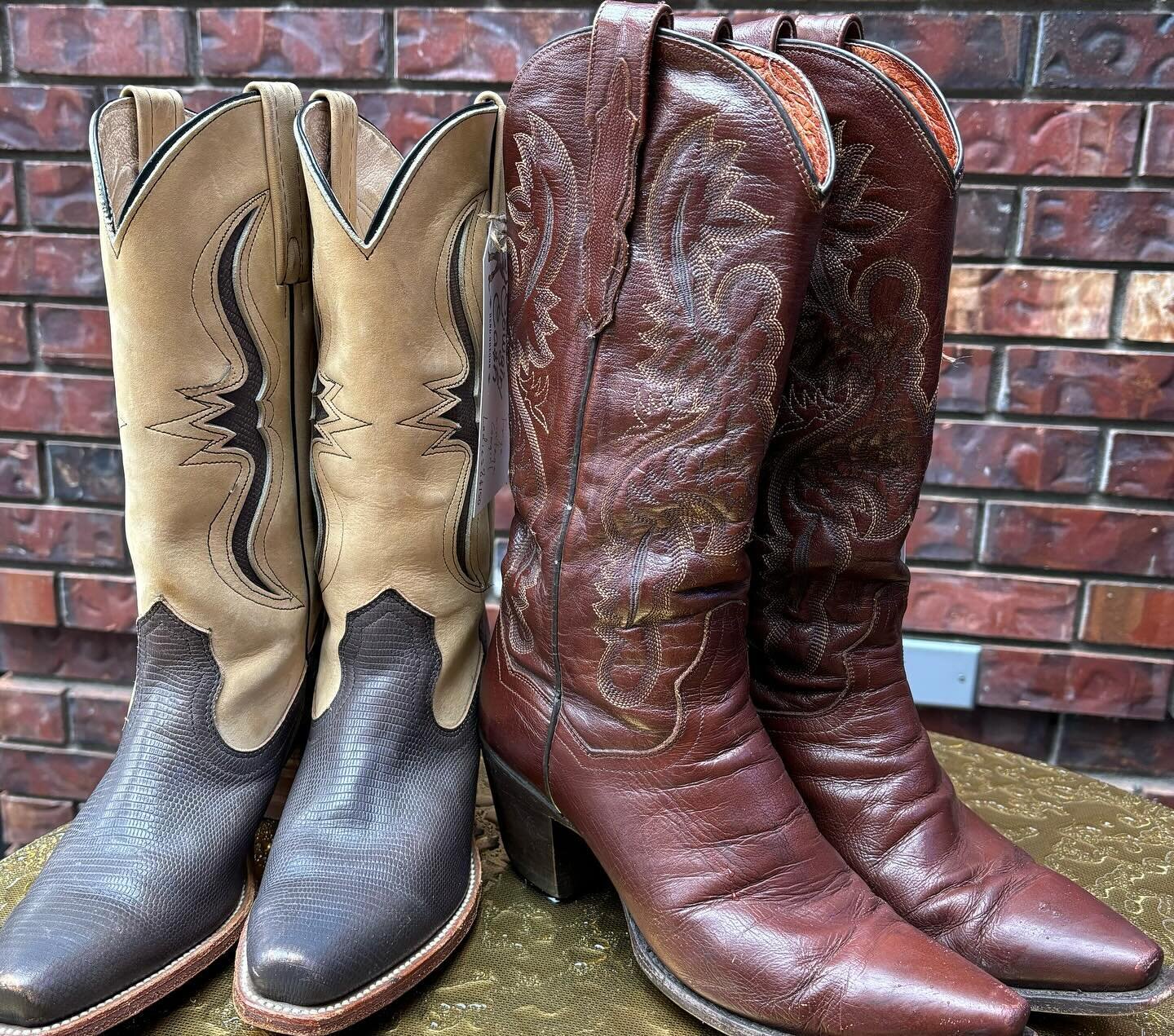 We&rsquo;ve sold a lot of great pre-loved and vintage boots over the past 14+ years. It&rsquo;s in the name; Cowgirl Cash. We buy authentic, practical, beautiful Western Vintage boots, apparel, jewelry, and accessories. Our buying hours are Wed-Fri 1