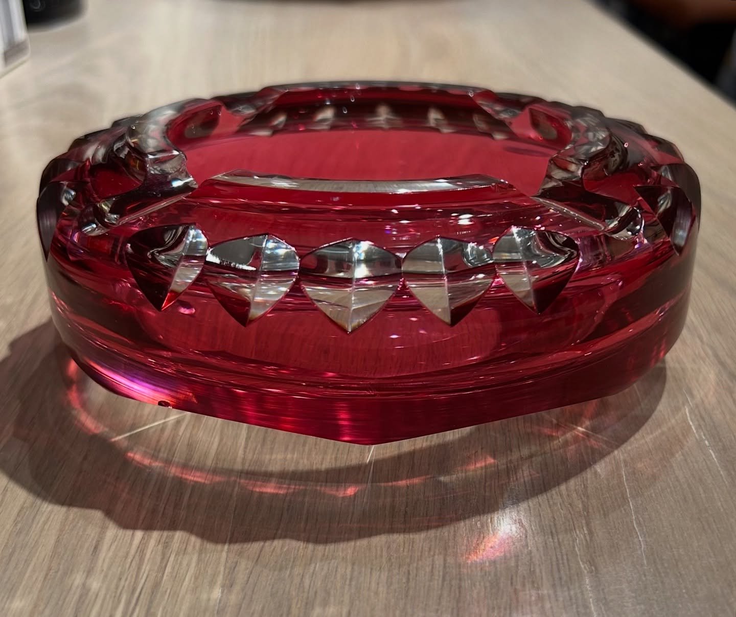 Vintage Val Saint Lambert dish. Incredible detail. Fits a wine bottle. Perfect for entertaining through the holidays or using everyday.