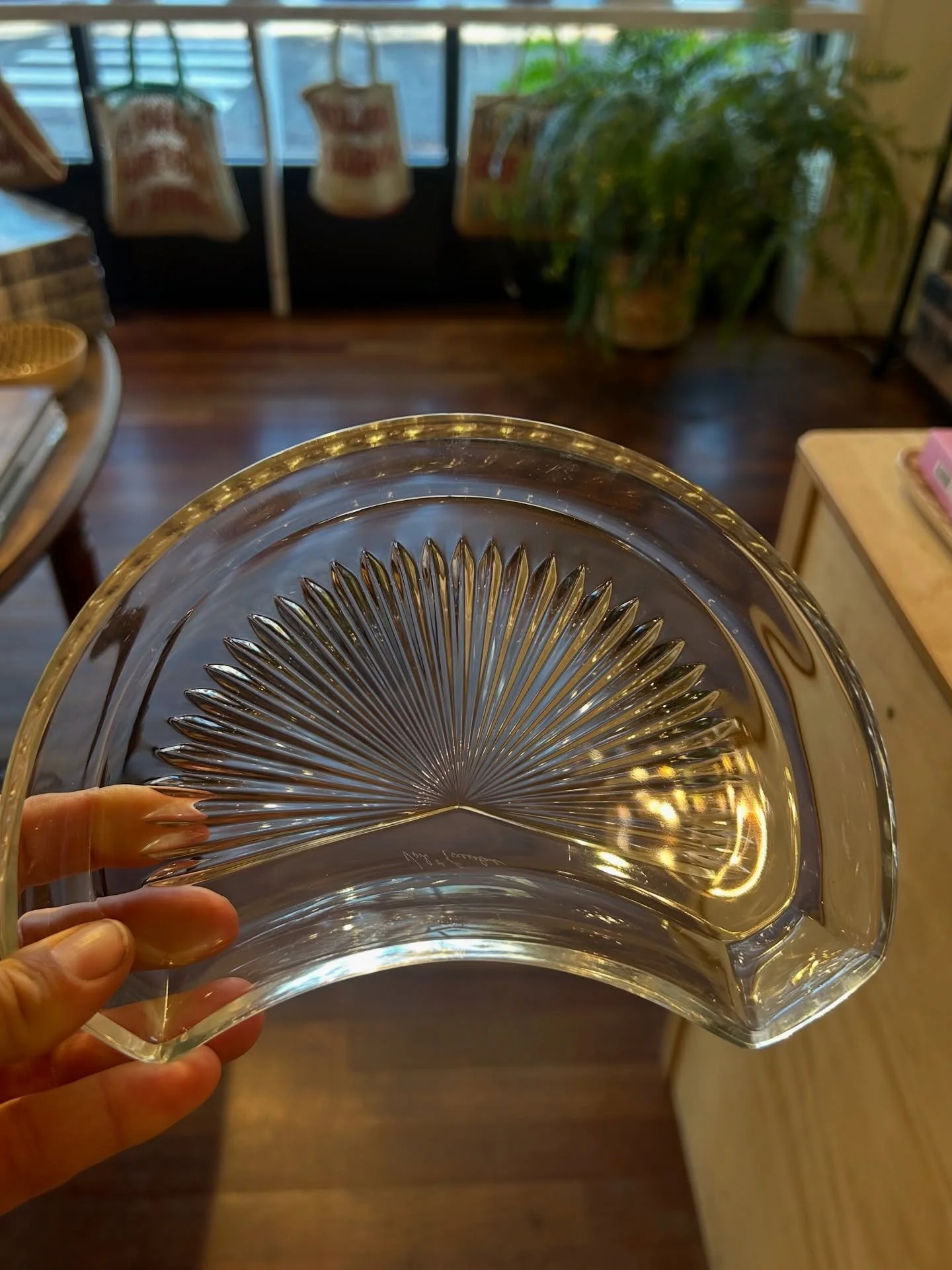 It's entertaining season!  Incredible c1960 Val Saint Lambert crystal plates. Set of 8.