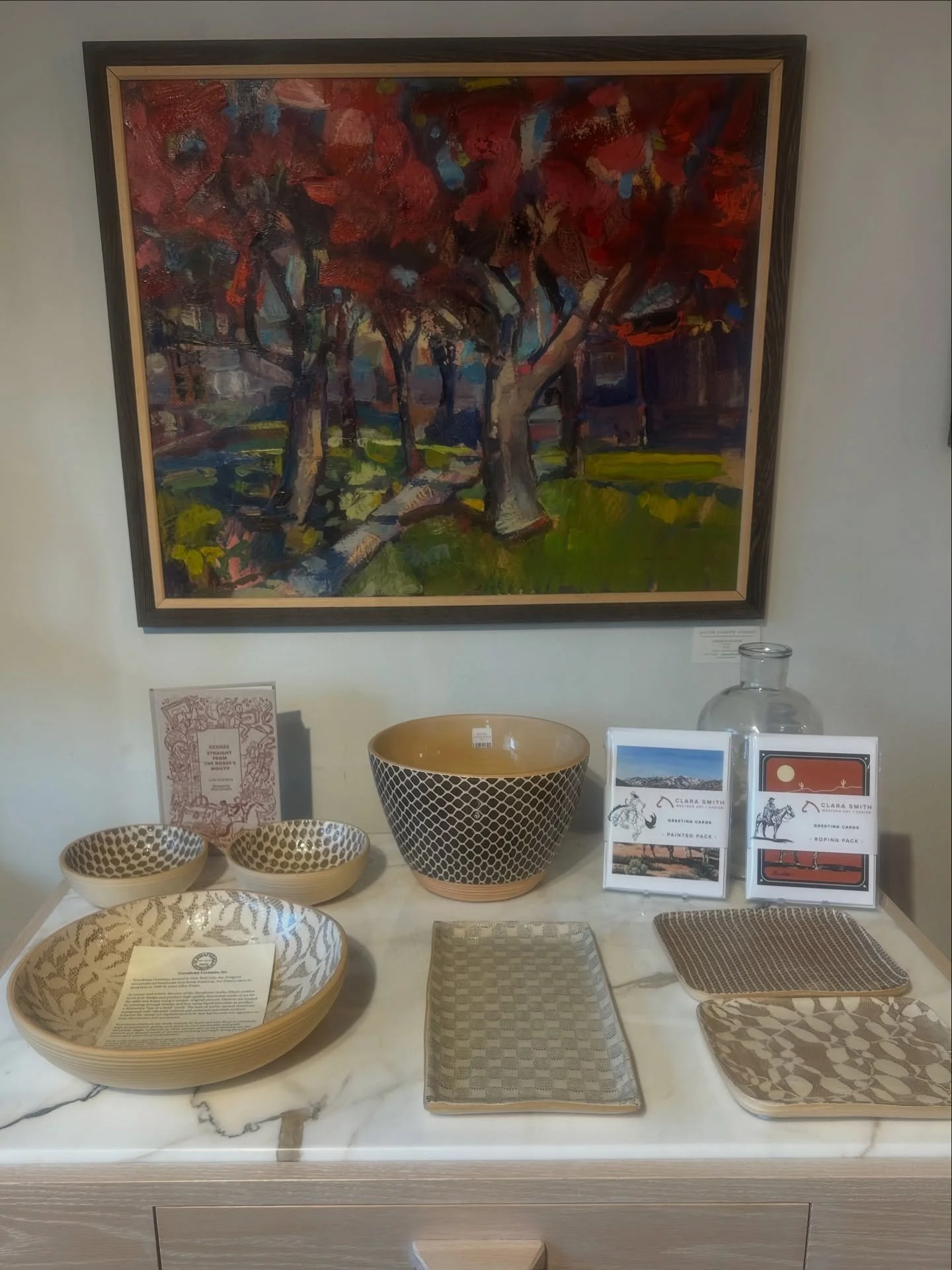 Terrafirma pottery is 20% off!  A beautiful gift for anyone on your list (including yourself)! 

(Painting by @jacobjosephnorris; greeting cards by @claracarrera).