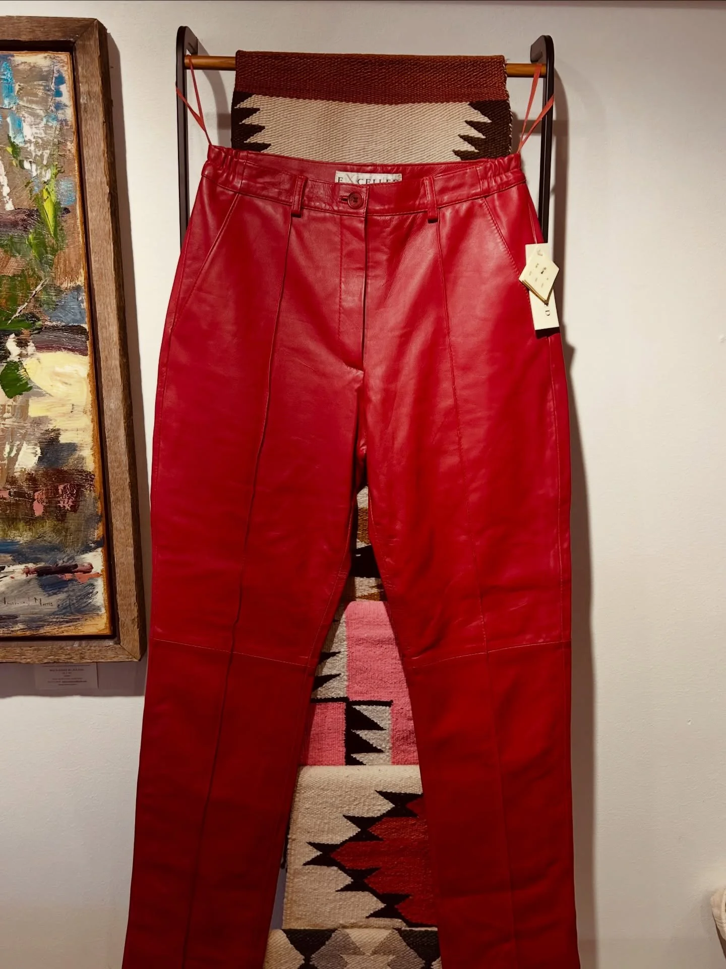 Vintage NWT fully lined red leather pants s12 (vintage so fits more like an 8)