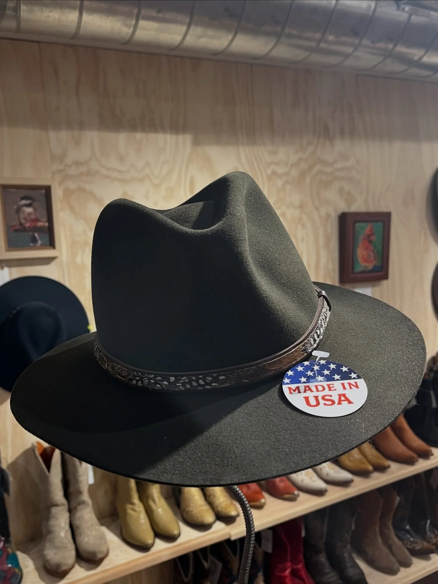 The Jackson by Stetson in Sage. Crushable and water repellant.