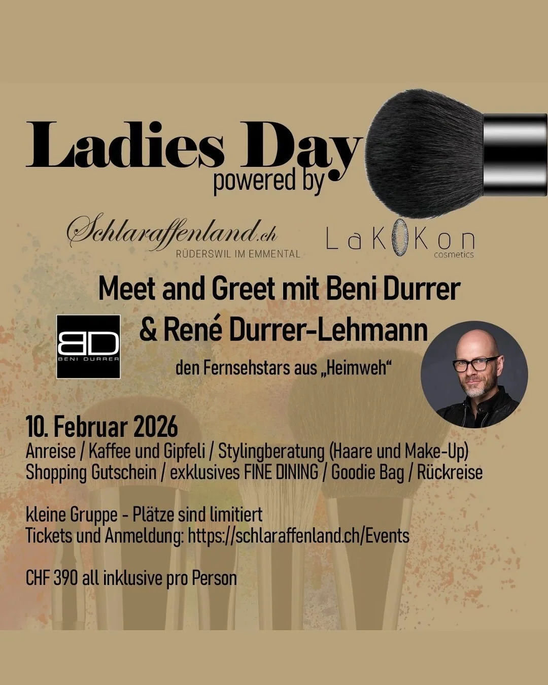 Das n&auml;chste Event steht vor der T&uuml;r und ich freue mich ganz besonders &uuml;ber die tolle Zusammenarbeit mit @schlaraffenland.ch 

Der LADIES DAY am 10. Februar 2026 wird ein Tag voller Stil, Genuss und Inspiration✨

Ein exklusiver Ausflug 