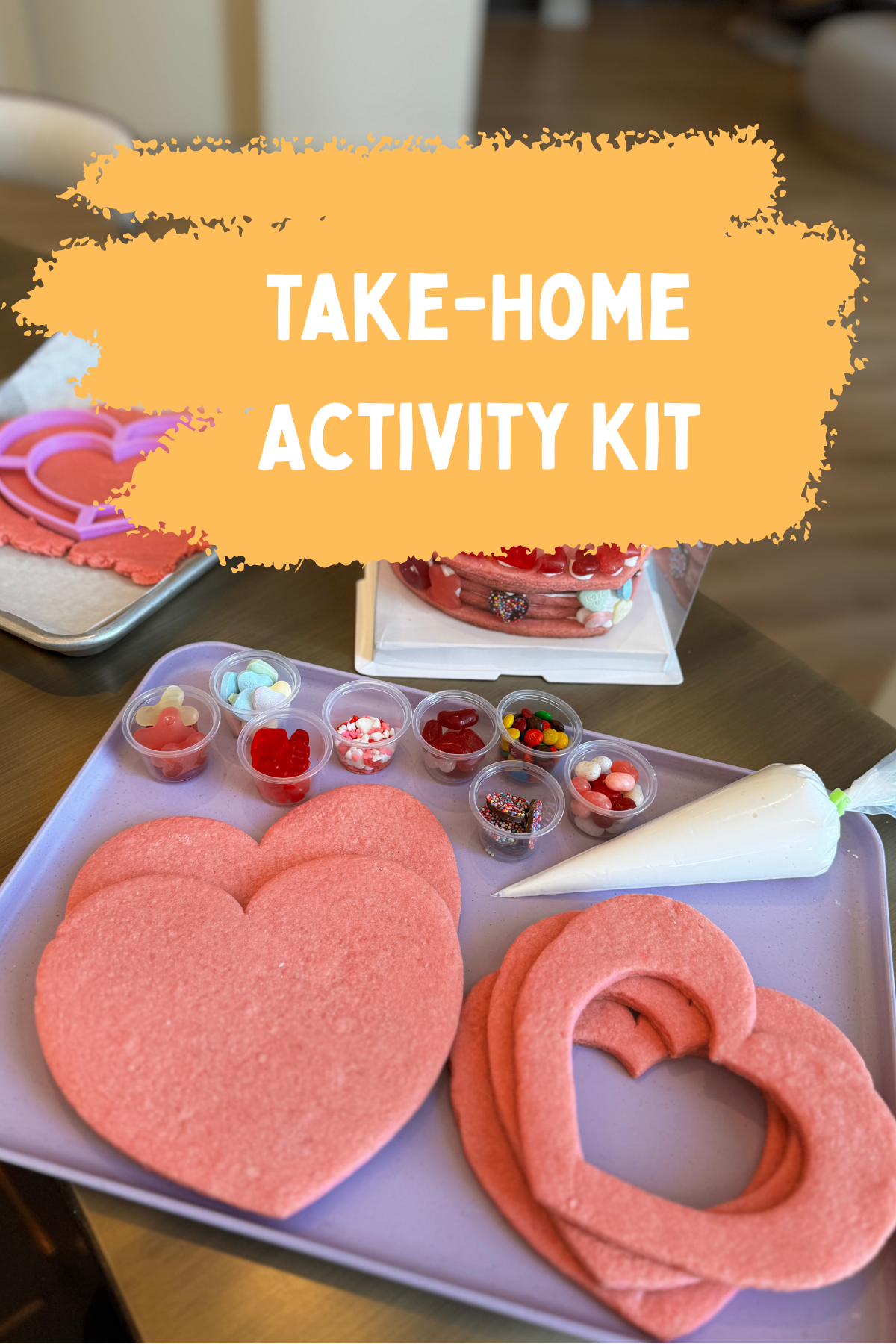 Take Home Kit  -  Valentine's Day Cookie Heart Box (Build +Decorate)