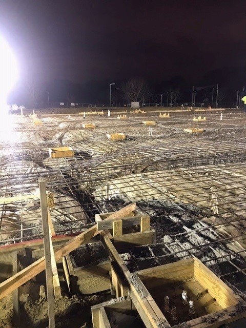 Commercial project - Our team worked into the night with Capital Construction to pour the foundation for the Howell Park Project in East Baton Rouge.
