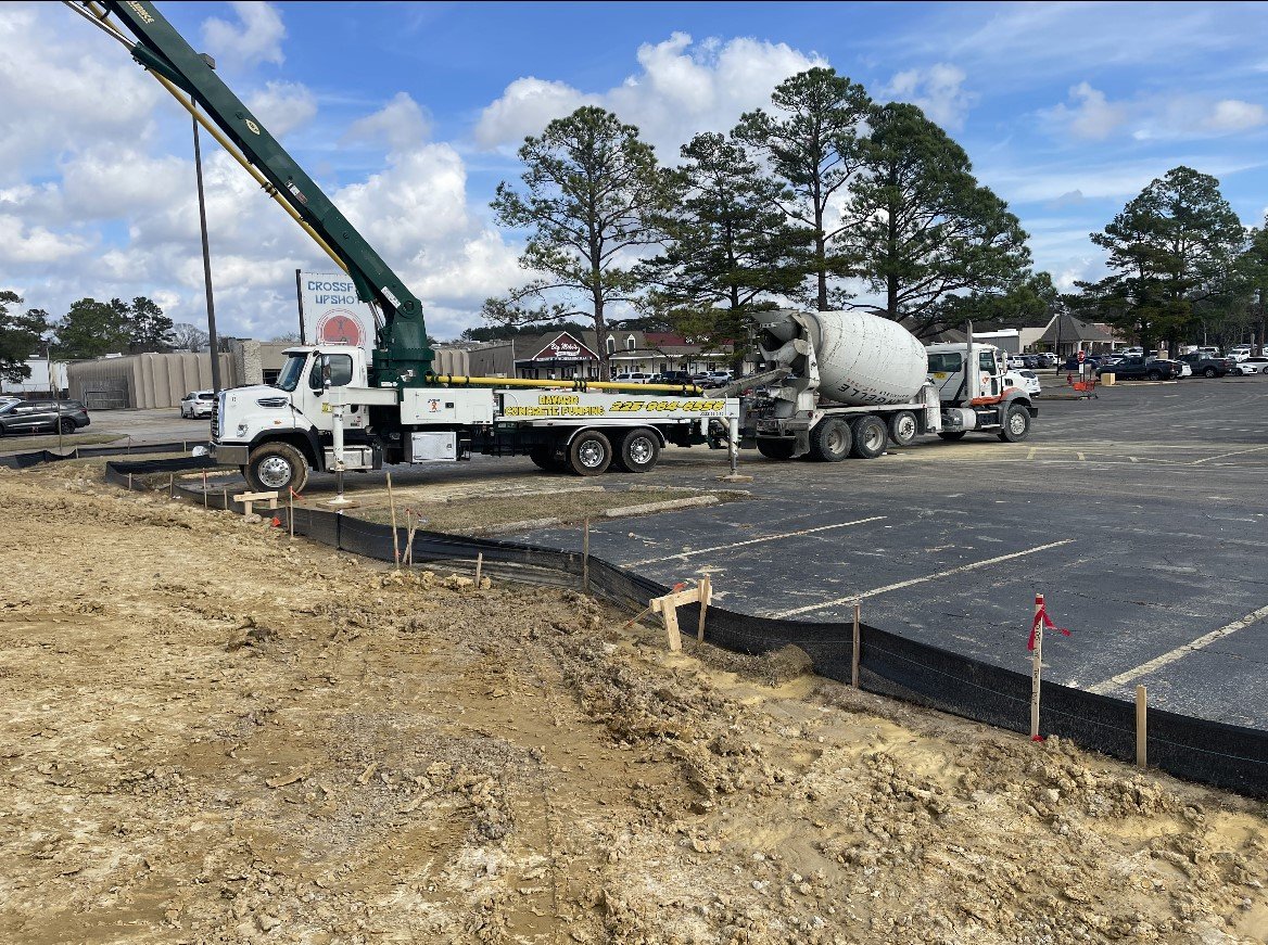 Commercial - Our team at Angelle Materials is looking forward to the opening of Small Sliders in Denham Springs where we did a recent pour with Pioneer Construction. We can't wait to try their burgers!
