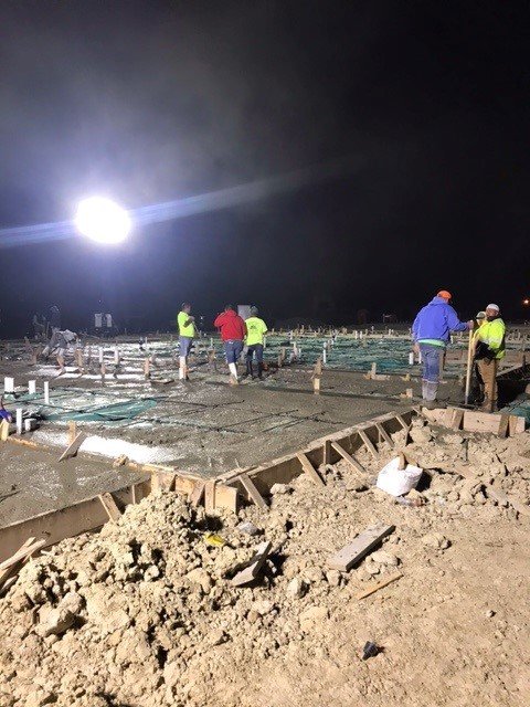 Great teamwork between the Angelle Materials' team and Rise Residential Construction on this night pour in Baton Rouge. Our team helped pour the foundation for the Sherwood Apartments going in on Darryl Dr. Looking forward to seeing the finished prod