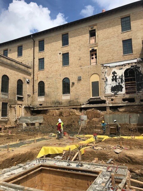 Commercial project - The team working on this project at LSU. We worked with Arkel Constructors and Jet Concrete Services on a pour for the Huey P Long Field House.