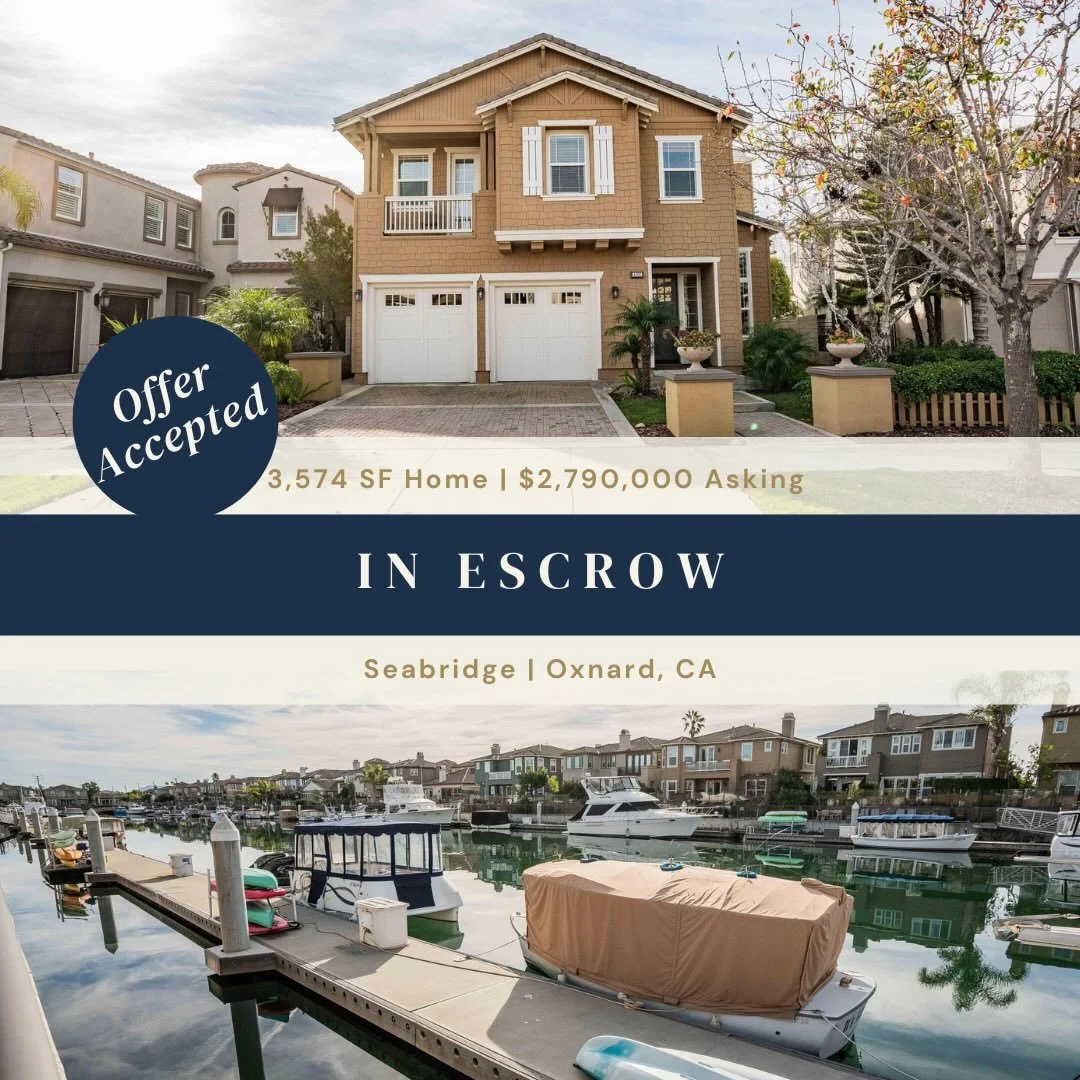 ✨ IN ESCROW ✨

🌊 Oxnard, CA
🏡 4 bd + 4 ba
Asking price: $2,790,000

Seabridge has always felt like a place where you can slow down, take a deep breath, and enjoy the rewards of a life well lived.

Imagine sleeping with the doors open, enjoying the 