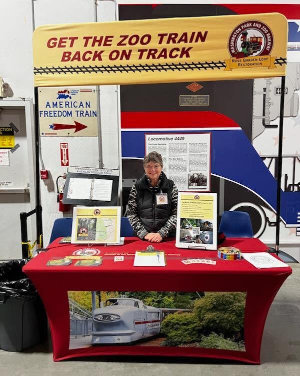 This is Nancy. She is amazing. She and the other volunteers have helped get another 500 signatures for our cause this weekend by tabling at the Oregon Rail Heritage center and the zoo. In addition to staffing the table, she also helped design our ama