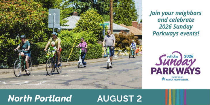 North Portland Sunday Parkways - August 2, 2026