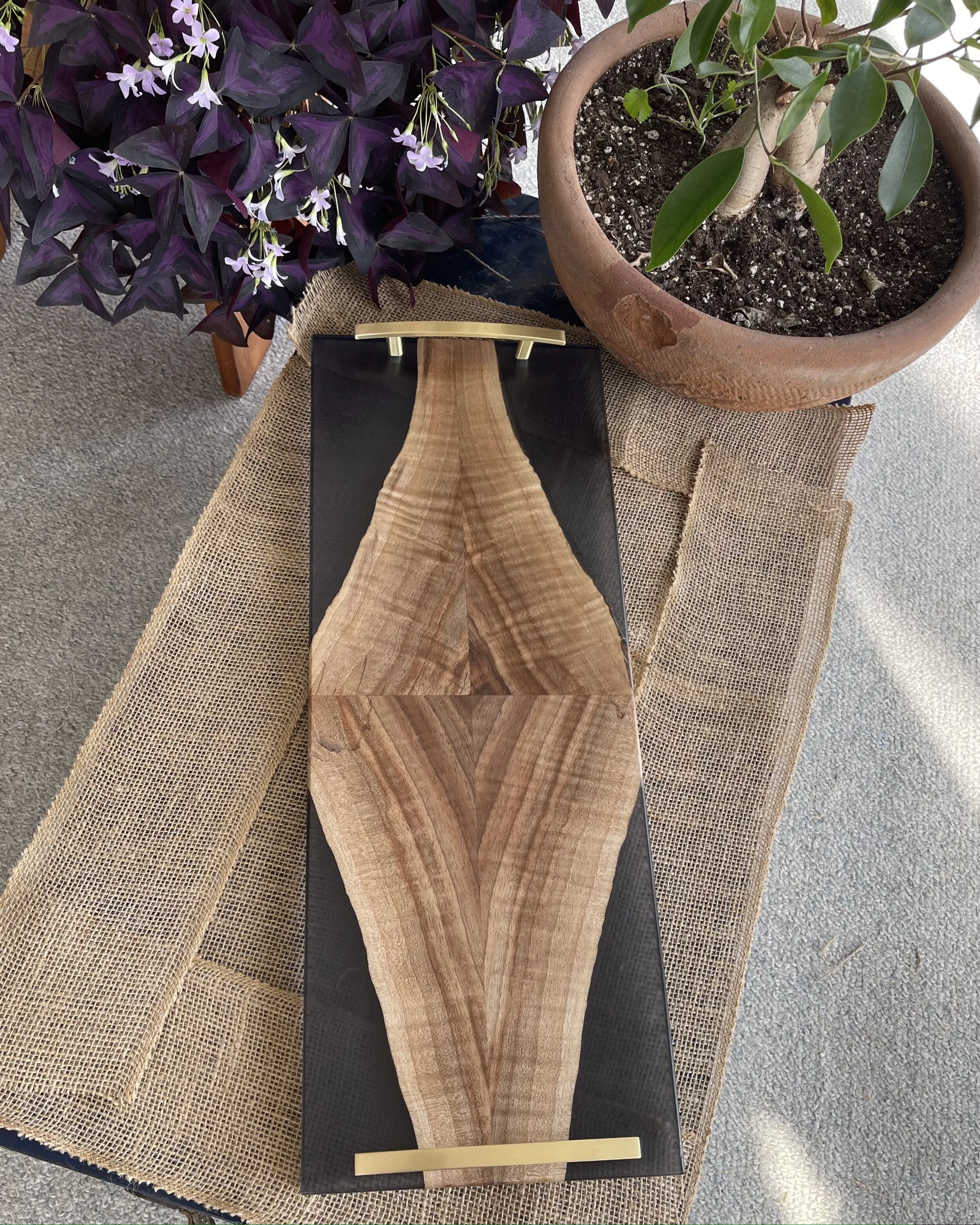 Figured Walnut and Epoxy Serving Tray