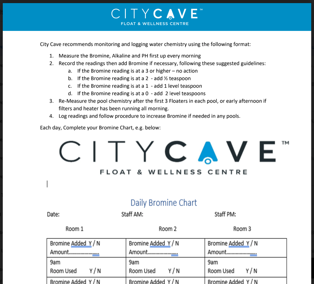 City Cave Operations Manual