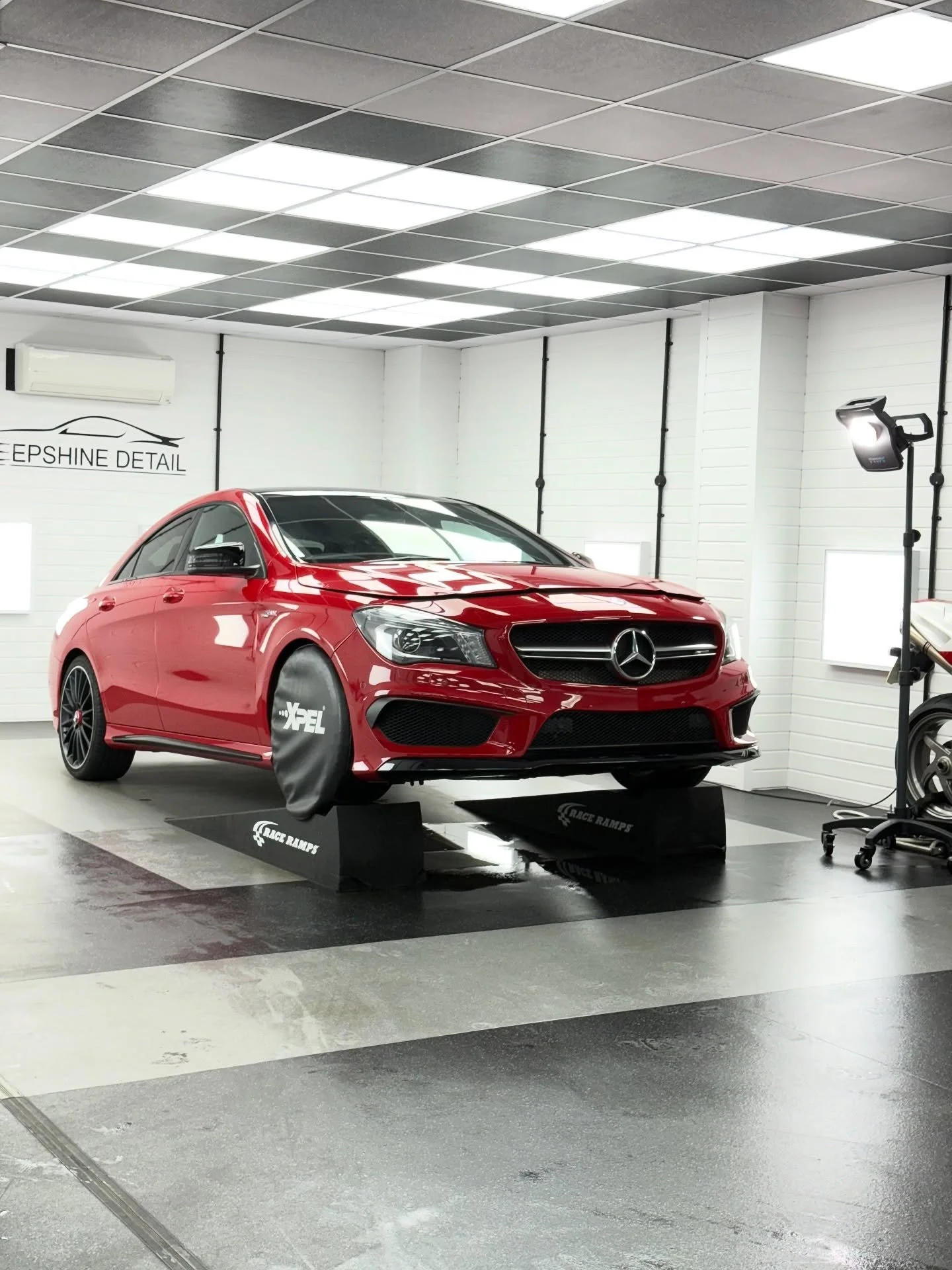 Mercedes CLA 45 AMG receiving an Xpel Ultimate Plus Self Healing Paint Protection Film Front End Installation.
 * Superior Protection:
 * XPEL PPF acts as a barrier against road debris, Stone Chips, scratches, and other environmental hazards.
 * I