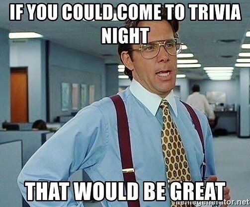 #trivia starts in 5 minutes, get down to On Tap!