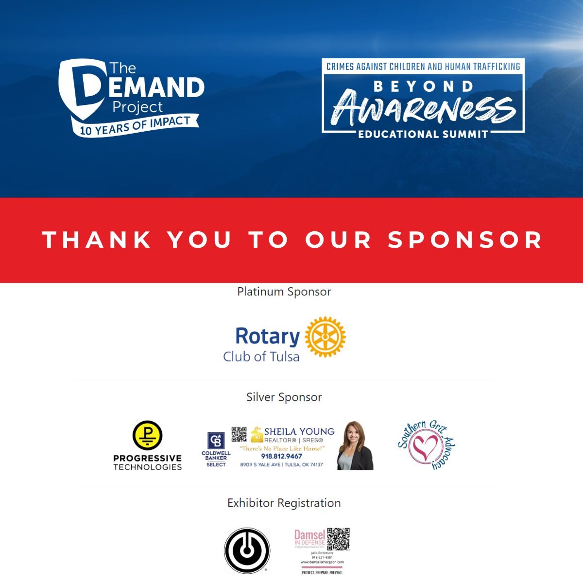A heartfelt THANK YOU to our incredible sponsors for making the Beyond Awareness Educational Summit a resounding success!  Your unwavering support propels us beyond awareness and into impactful action, creating a shield of protection for children vul